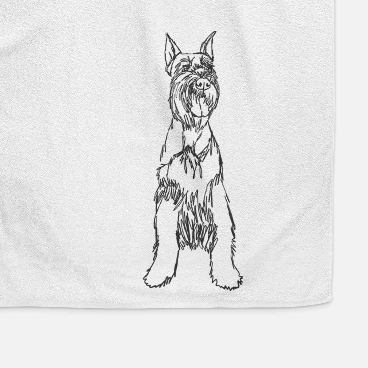 Doodled Mayze the Giant Schnauzer Decorative Hand Towel