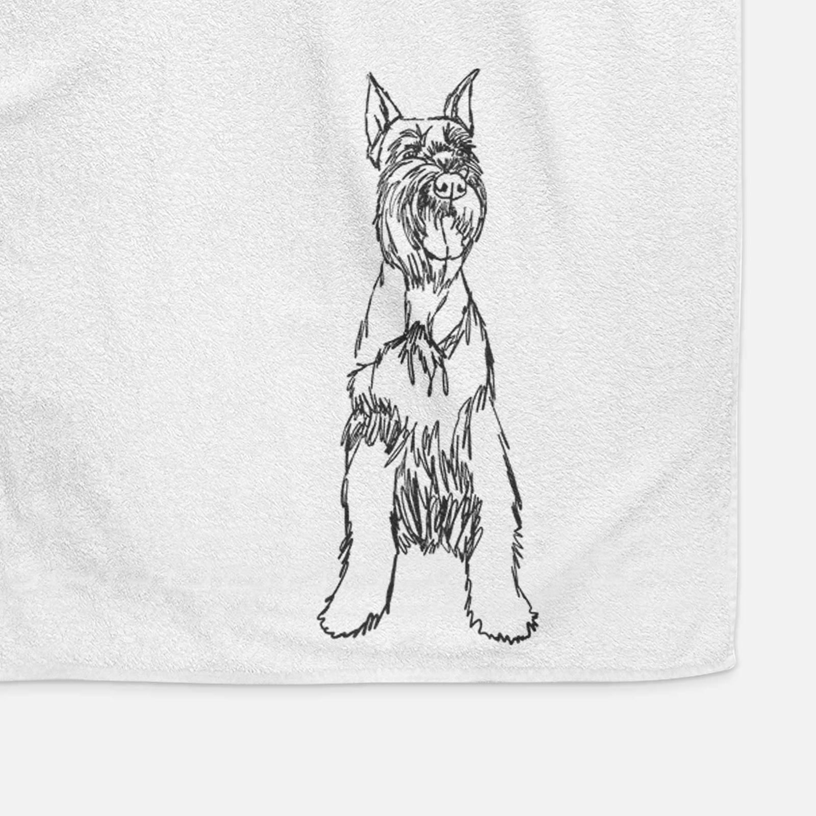 Doodled Mayze the Giant Schnauzer Decorative Hand Towel