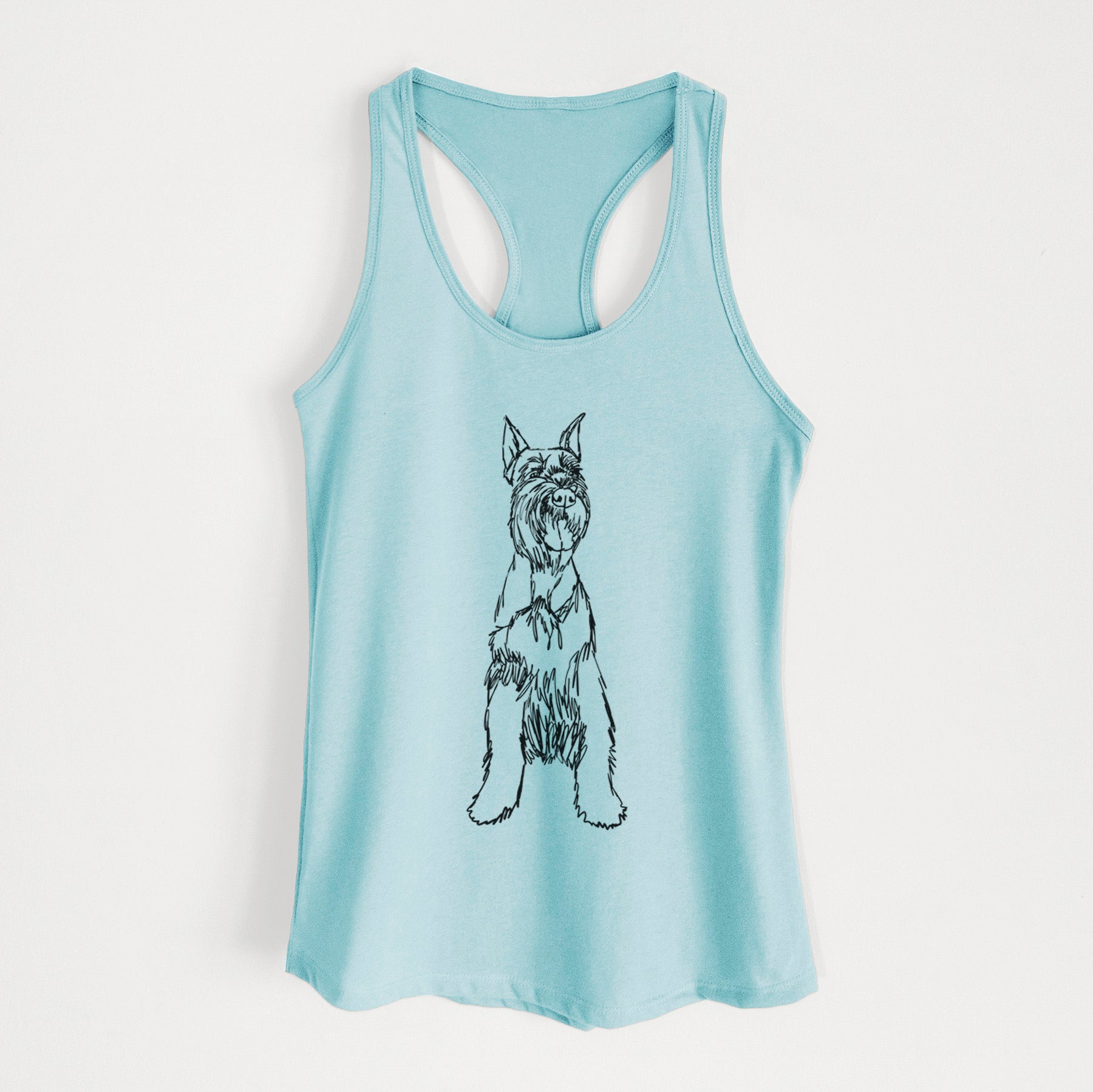 Doodled Mayze the Giant Schnauzer - Women's Racerback Tanktop