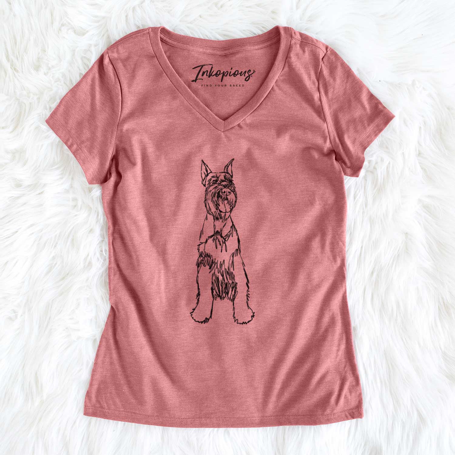 Doodled Mayze the Giant Schnauzer - Women's V-neck Shirt