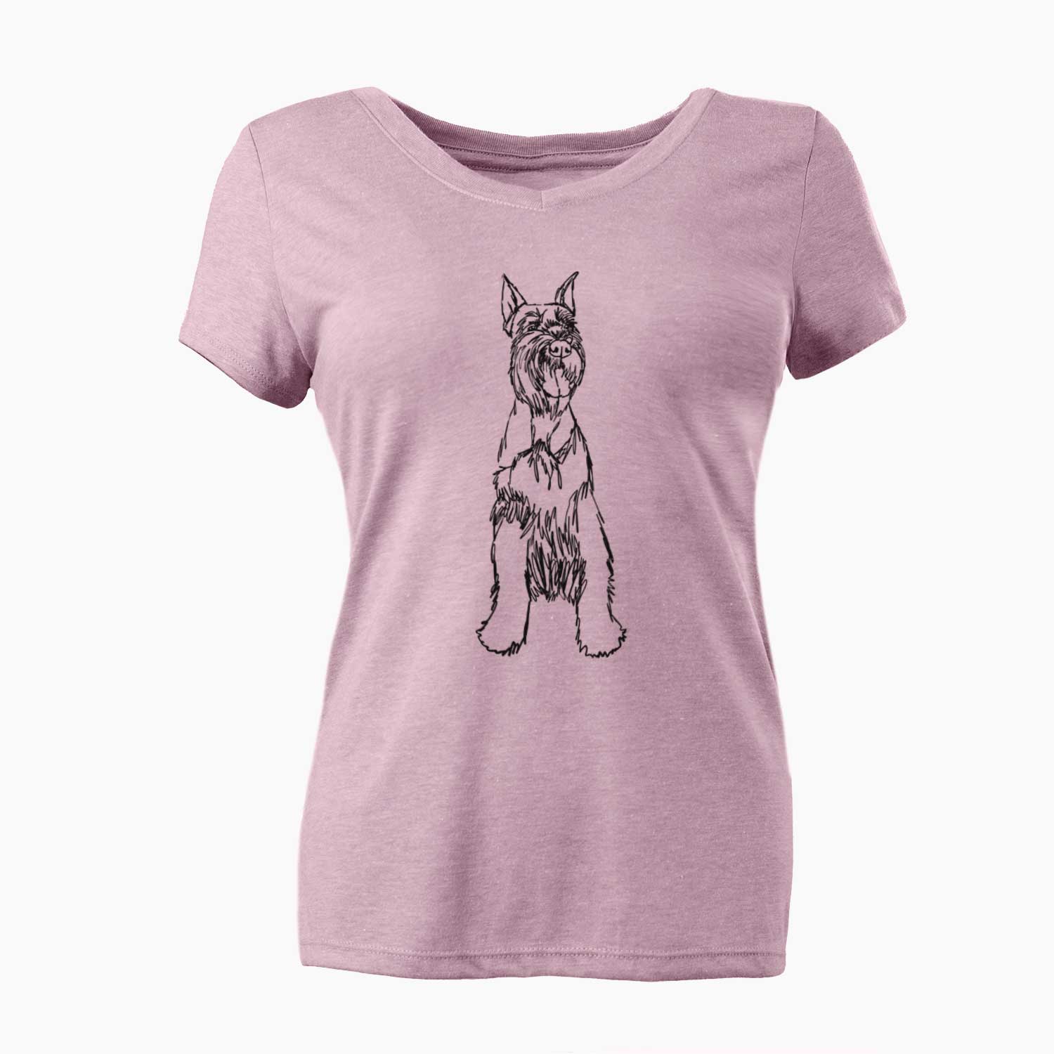 Doodled Mayze the Giant Schnauzer - Women's V-neck Shirt