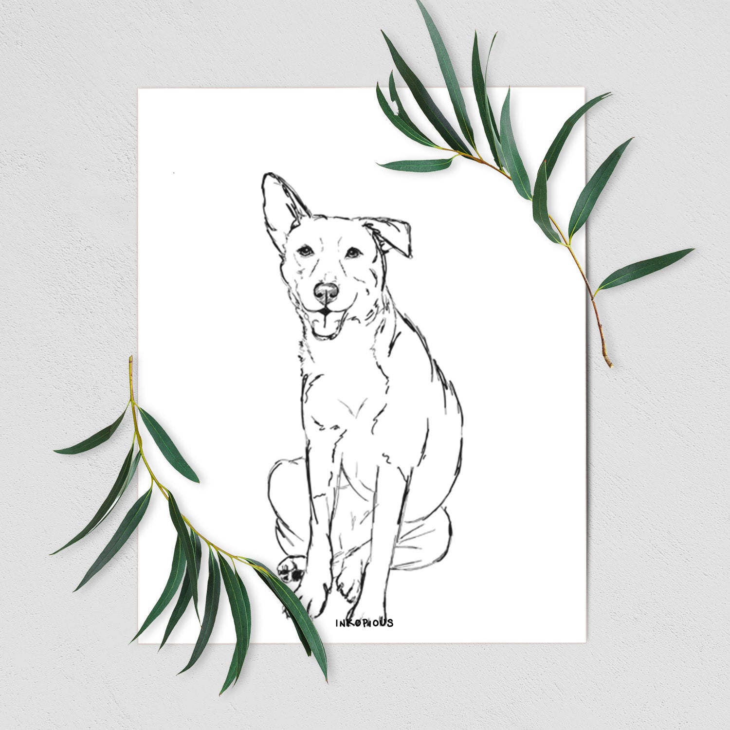 Doodled Mendel the Mixed Breed Art Print