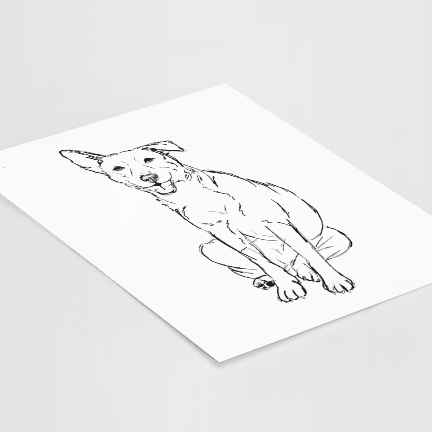 Doodled Mendel the Mixed Breed Art Print