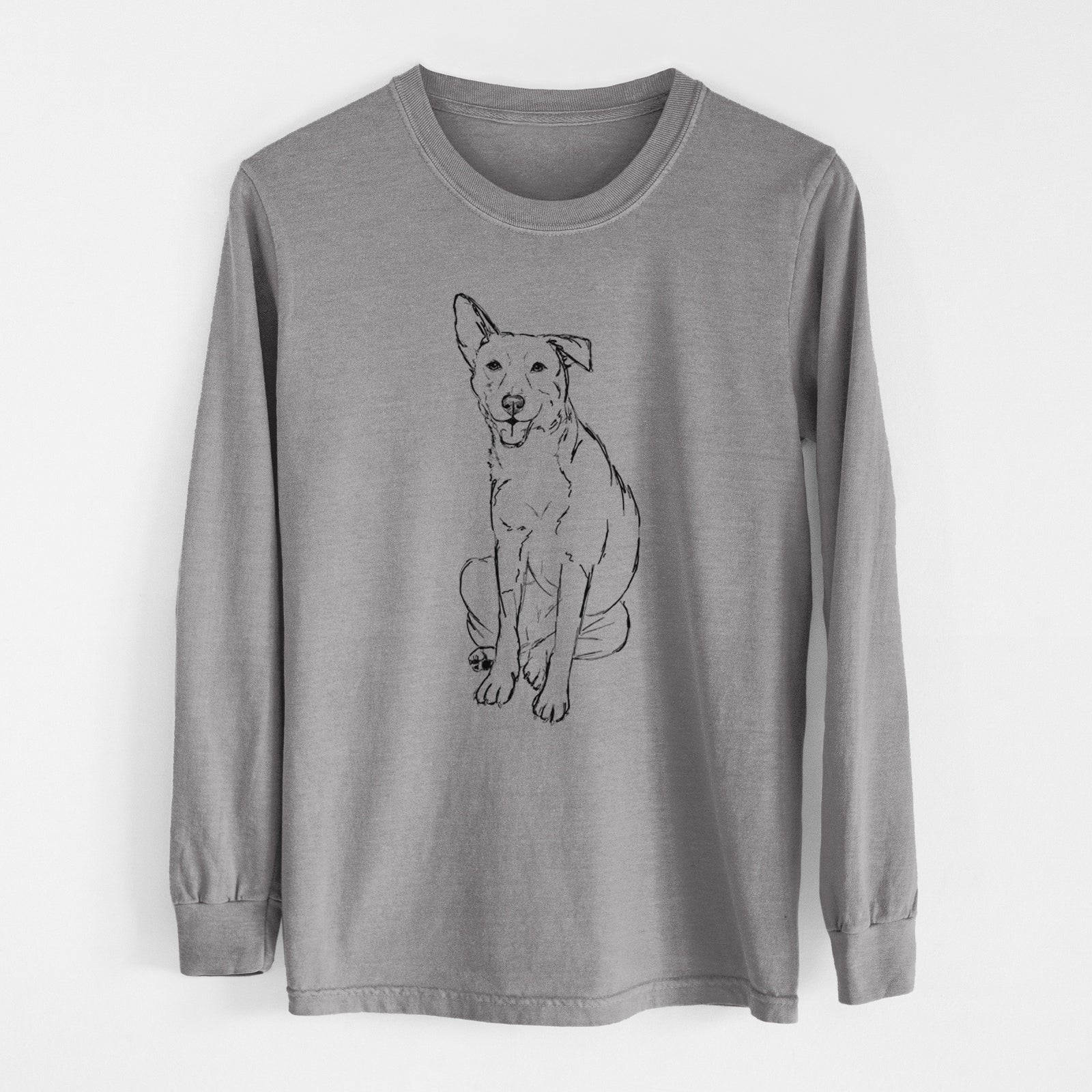 Doodled Mendel the Mixed Breed - Heavyweight 100% Cotton Long Sleeve