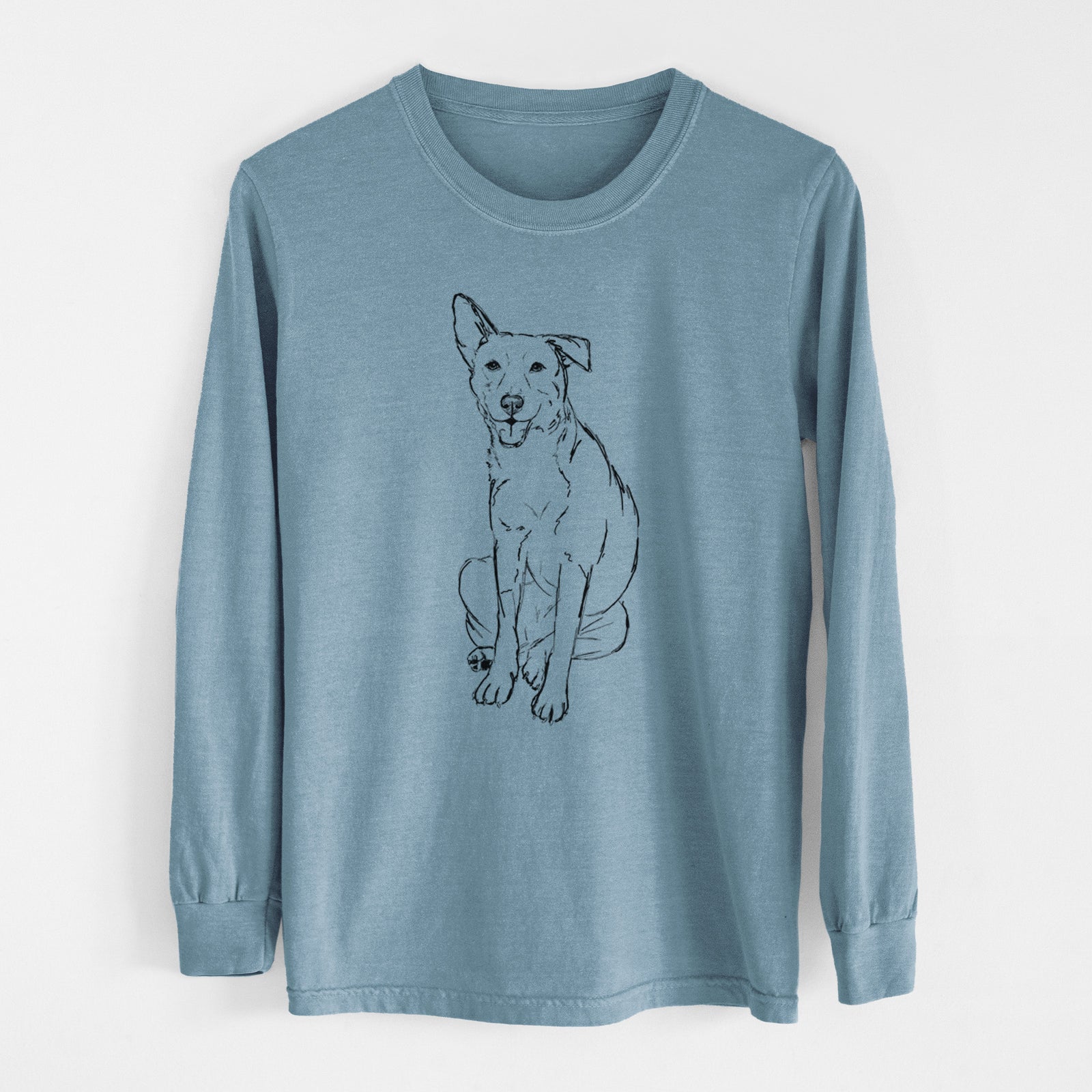 Doodled Mendel the Mixed Breed - Heavyweight 100% Cotton Long Sleeve