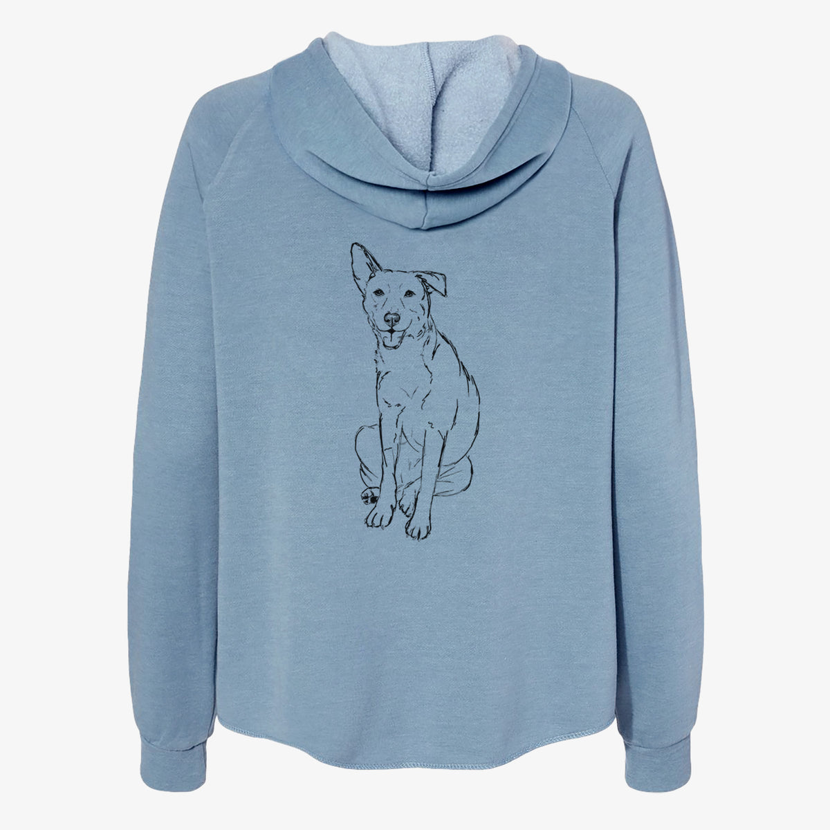 Doodled Mendel the Mixed Breed - Women's Cali Wave Zip-Up Sweatshirt