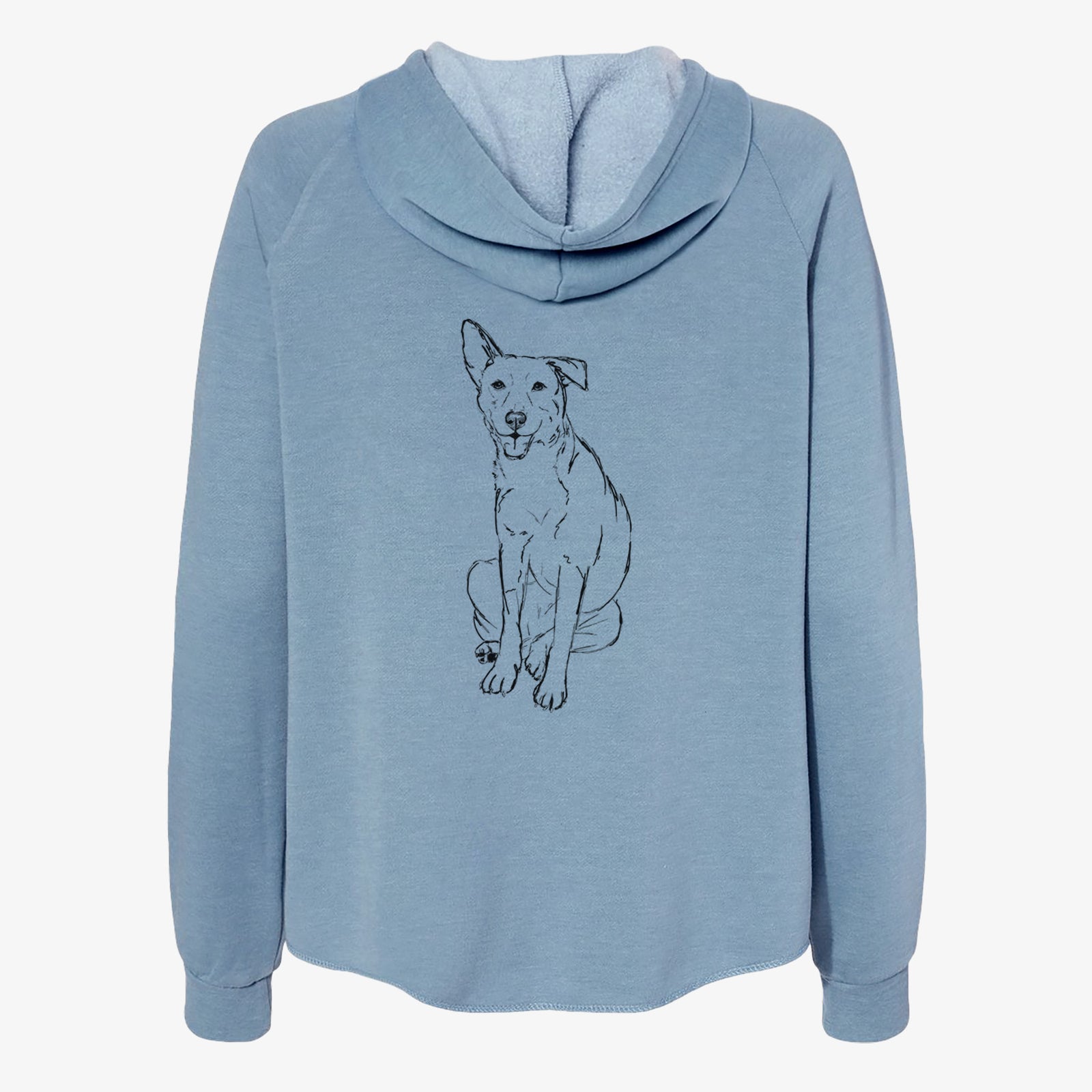 Doodled Mendel the Mixed Breed - Women's Cali Wave Zip-Up Sweatshirt