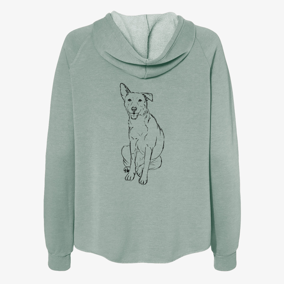 Doodled Mendel the Mixed Breed - Women's Cali Wave Zip-Up Sweatshirt