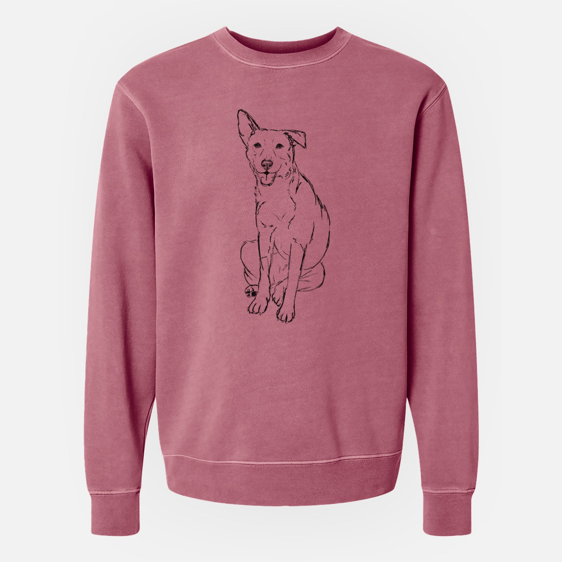 Doodled Mendel the Mixed Breed - Unisex Pigment Dyed Crew Sweatshirt