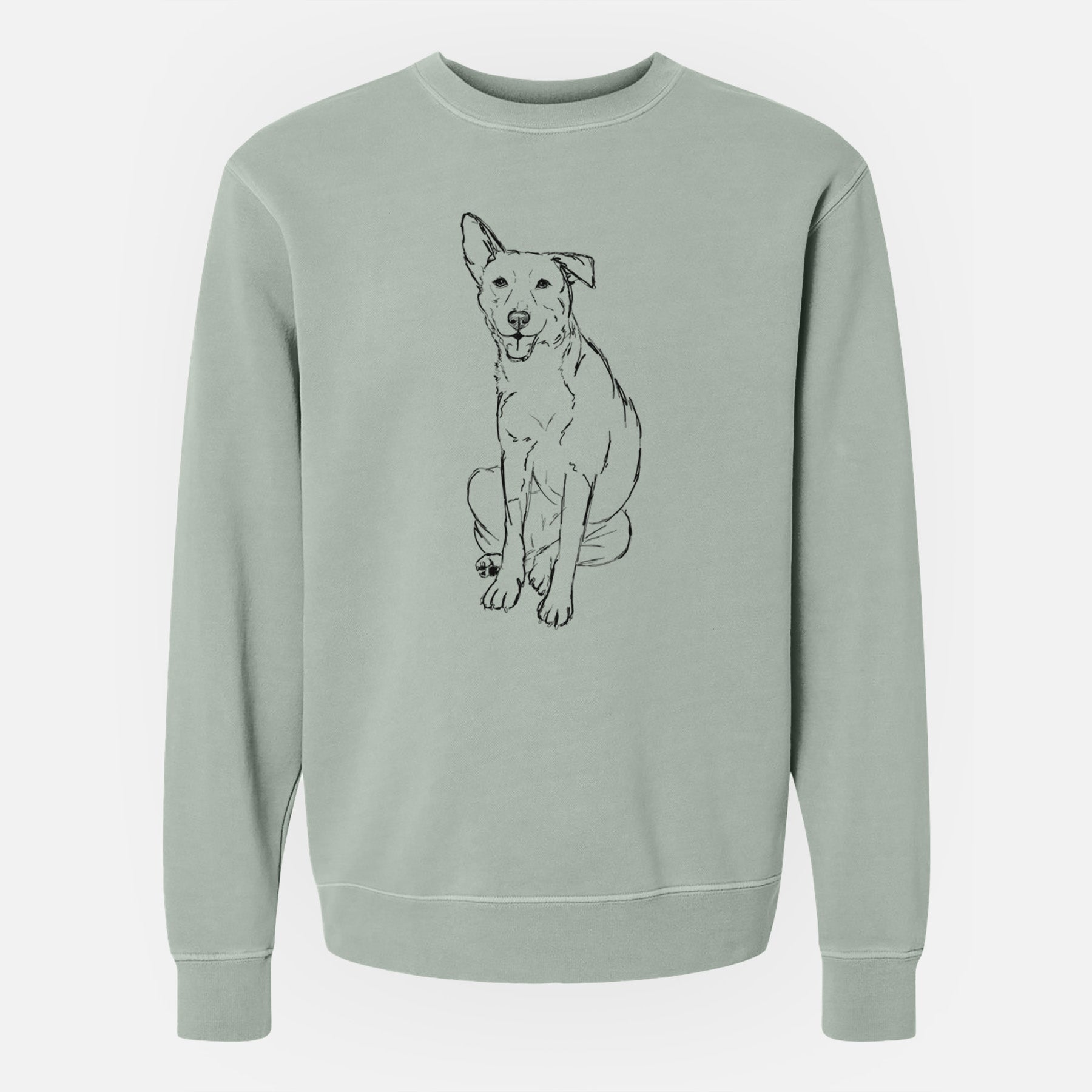 Doodled Mendel the Mixed Breed - Unisex Pigment Dyed Crew Sweatshirt