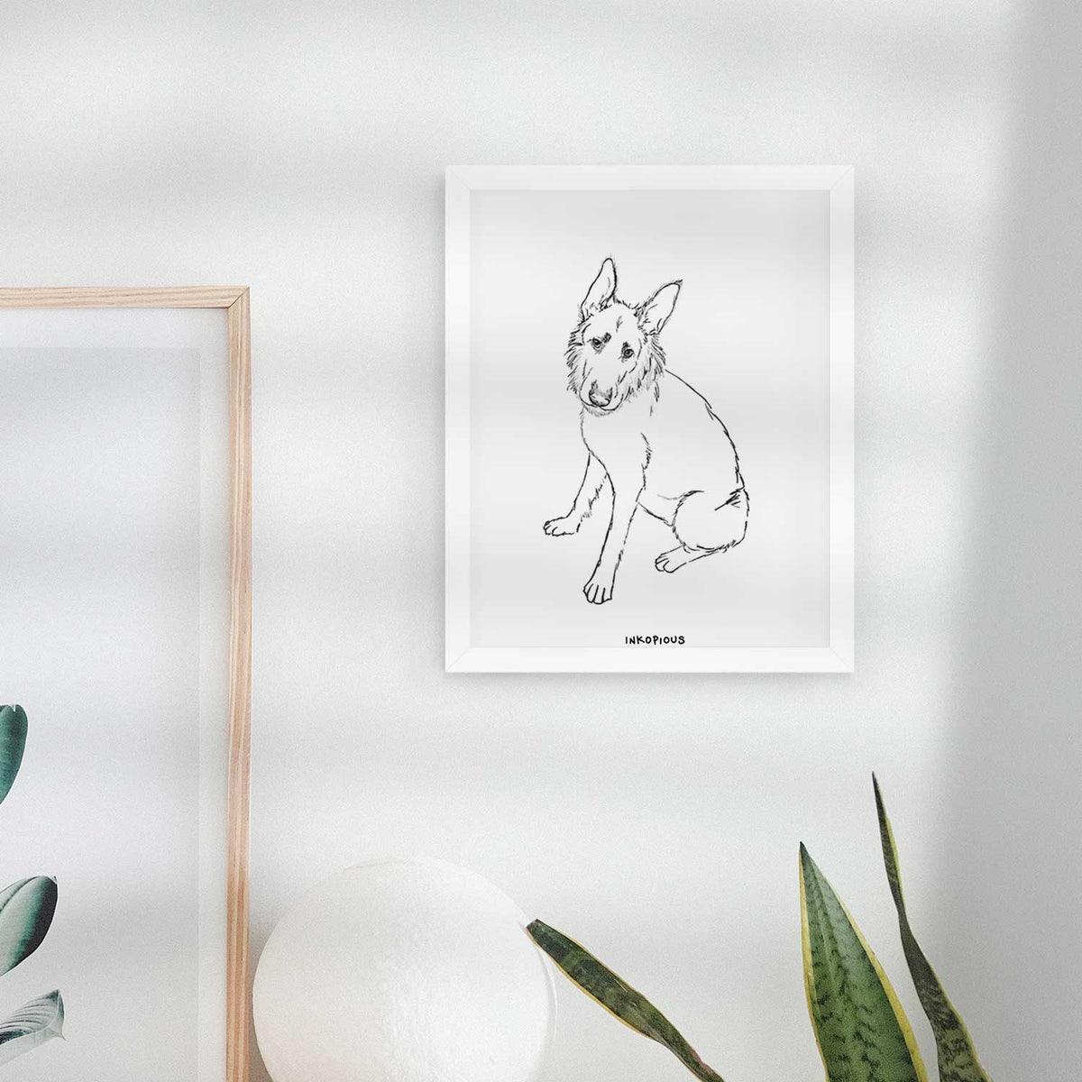Doodled Mer the Irish Wolfhound German Shepherd Mix Art Print