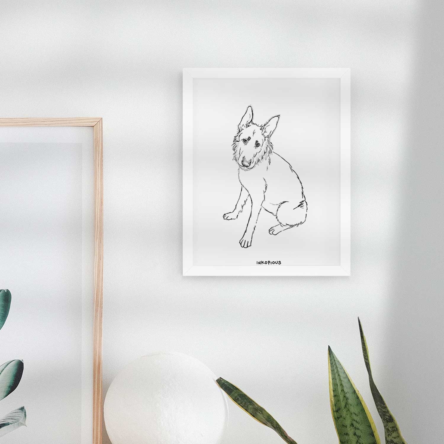 Doodled Mer the Irish Wolfhound German Shepherd Mix Art Print