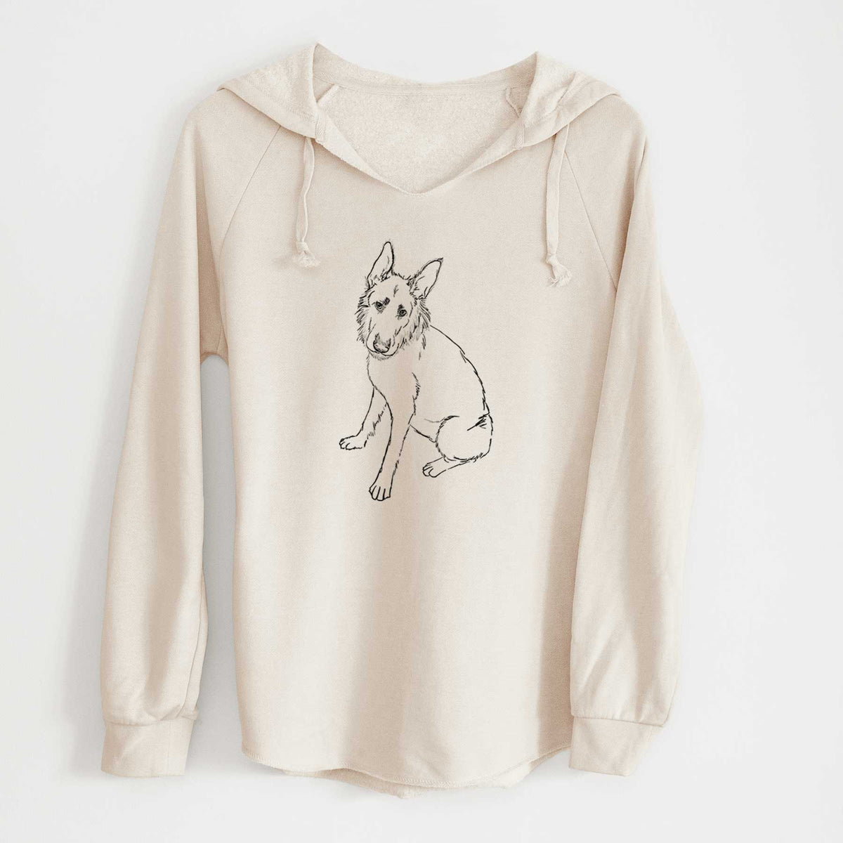 Doodled Mer the Irish Wolfhound German Shepherd Mix - Cali Wave Hooded Sweatshirt