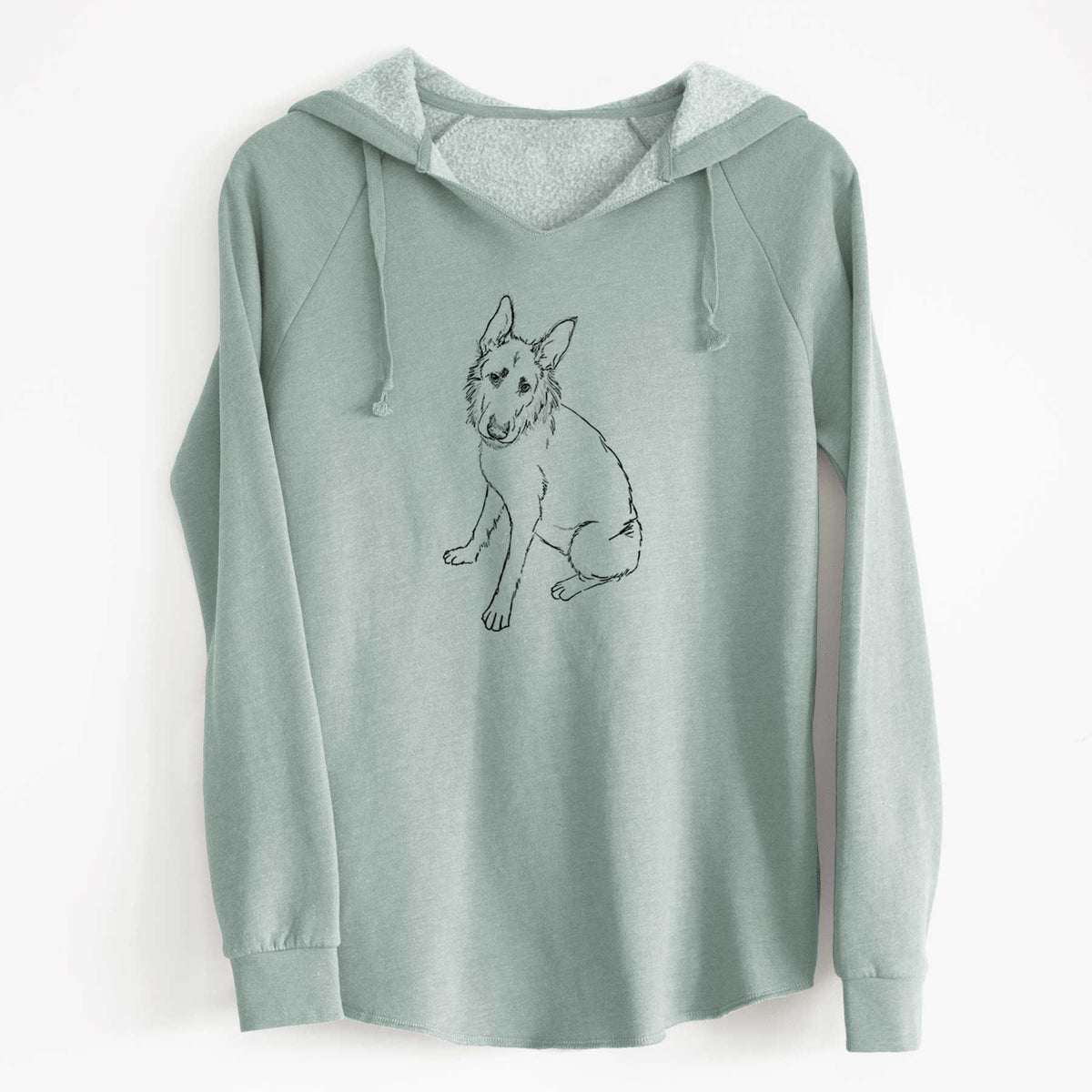 Doodled Mer the Irish Wolfhound German Shepherd Mix - Cali Wave Hooded Sweatshirt