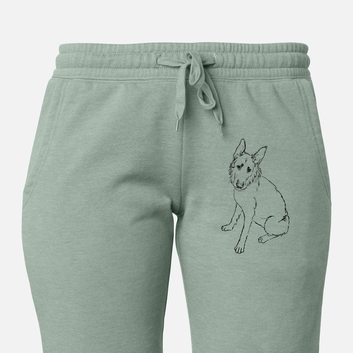 Doodled Mer the Irish Wolfhound German Shepherd Mix - Women's Cali Wave Joggers