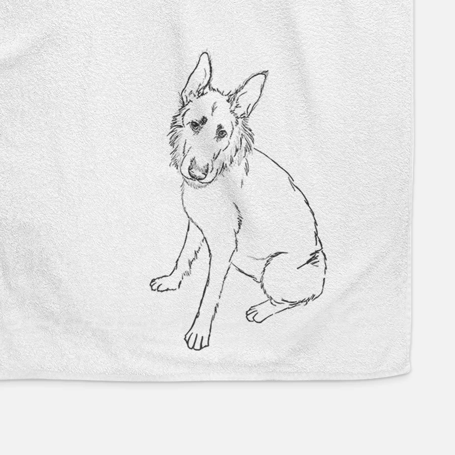 Doodled Mer the Irish Wolfhound German Shepherd Mix Decorative Hand Towel