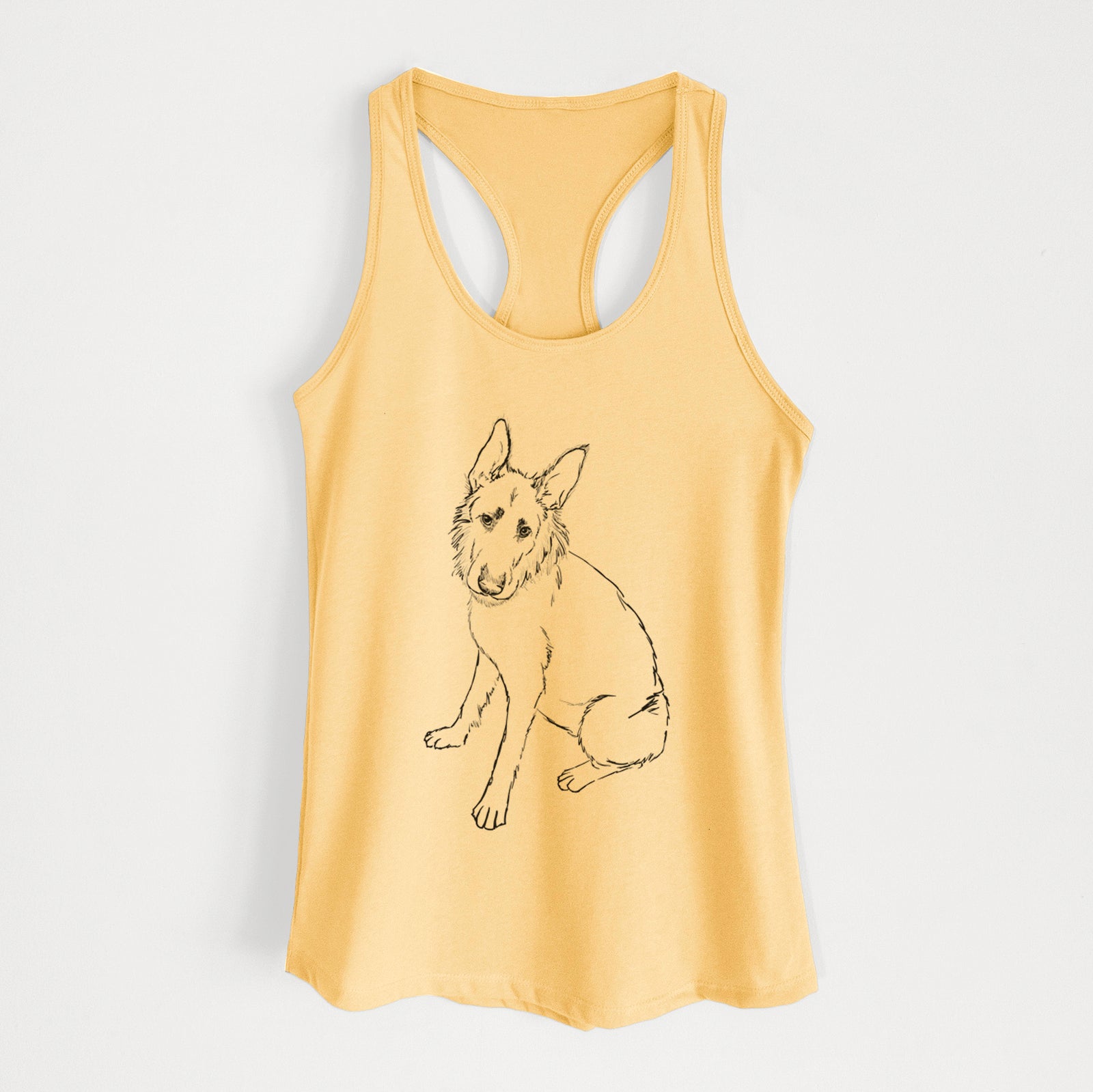 Doodled Mer the Irish Wolfhound German Shepherd Mix - Women's Racerback Tanktop