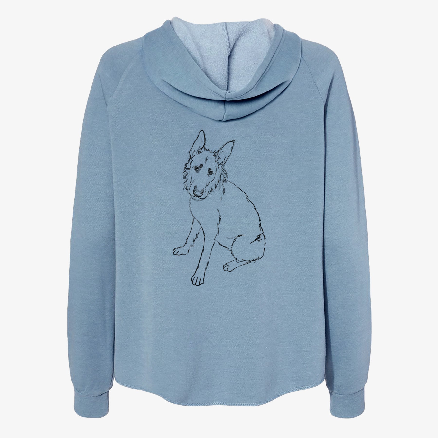 Doodled Mer the Irish Wolfhound German Shepherd Mix - Women's Cali Wave Zip-Up Sweatshirt