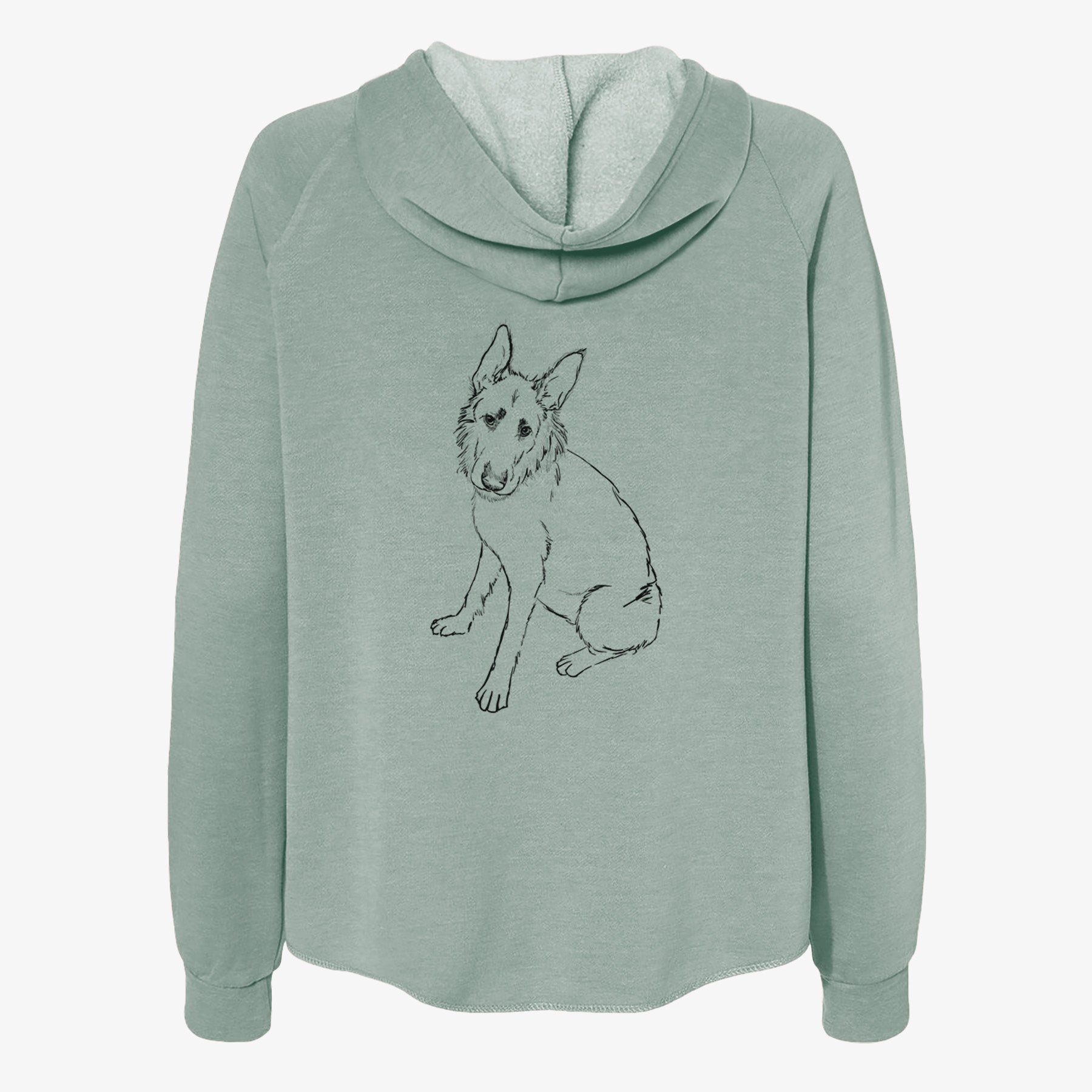 Doodled Mer the Irish Wolfhound German Shepherd Mix - Women's Cali Wave Zip-Up Sweatshirt