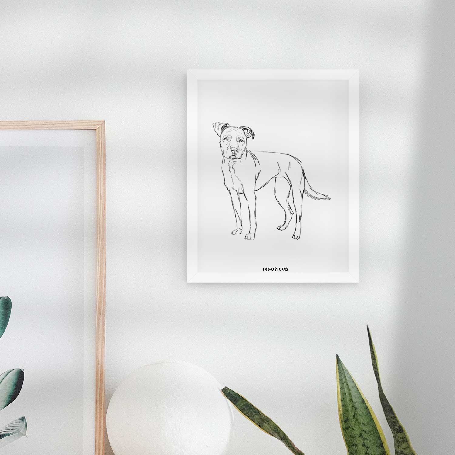 Doodled Mercy the American Staffordshire Terrier Art Print