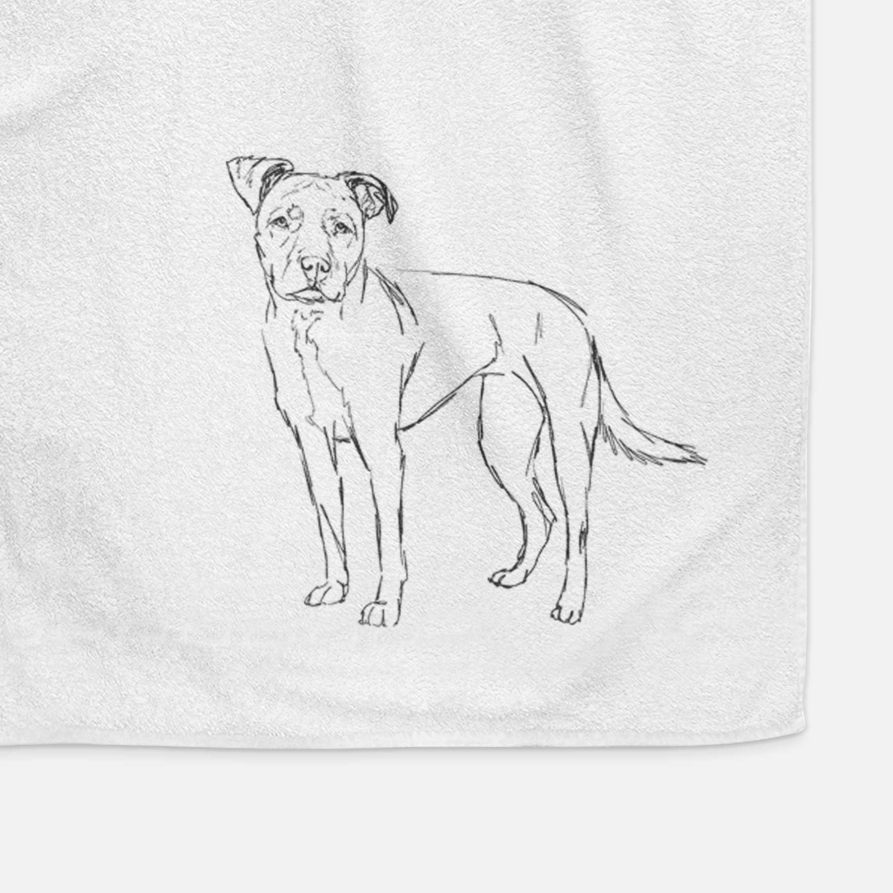 Doodled Mercy the American Staffordshire Terrier Decorative Hand Towel