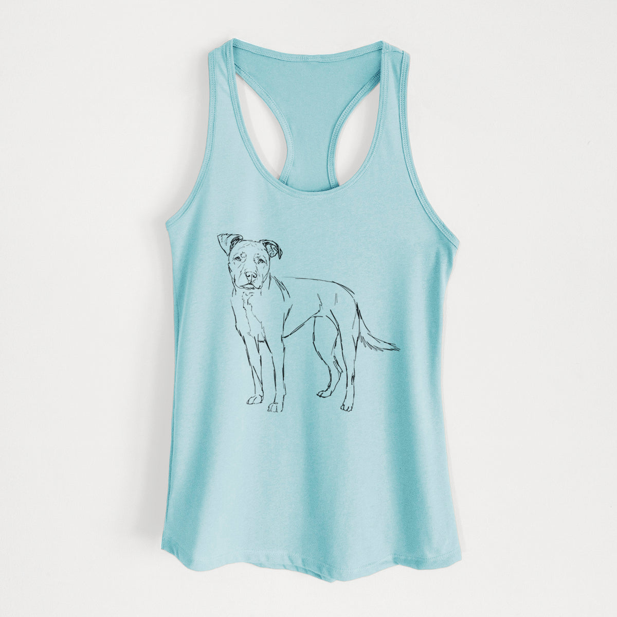 Doodled Mercy the American Staffordshire Terrier - Women&#39;s Racerback Tanktop