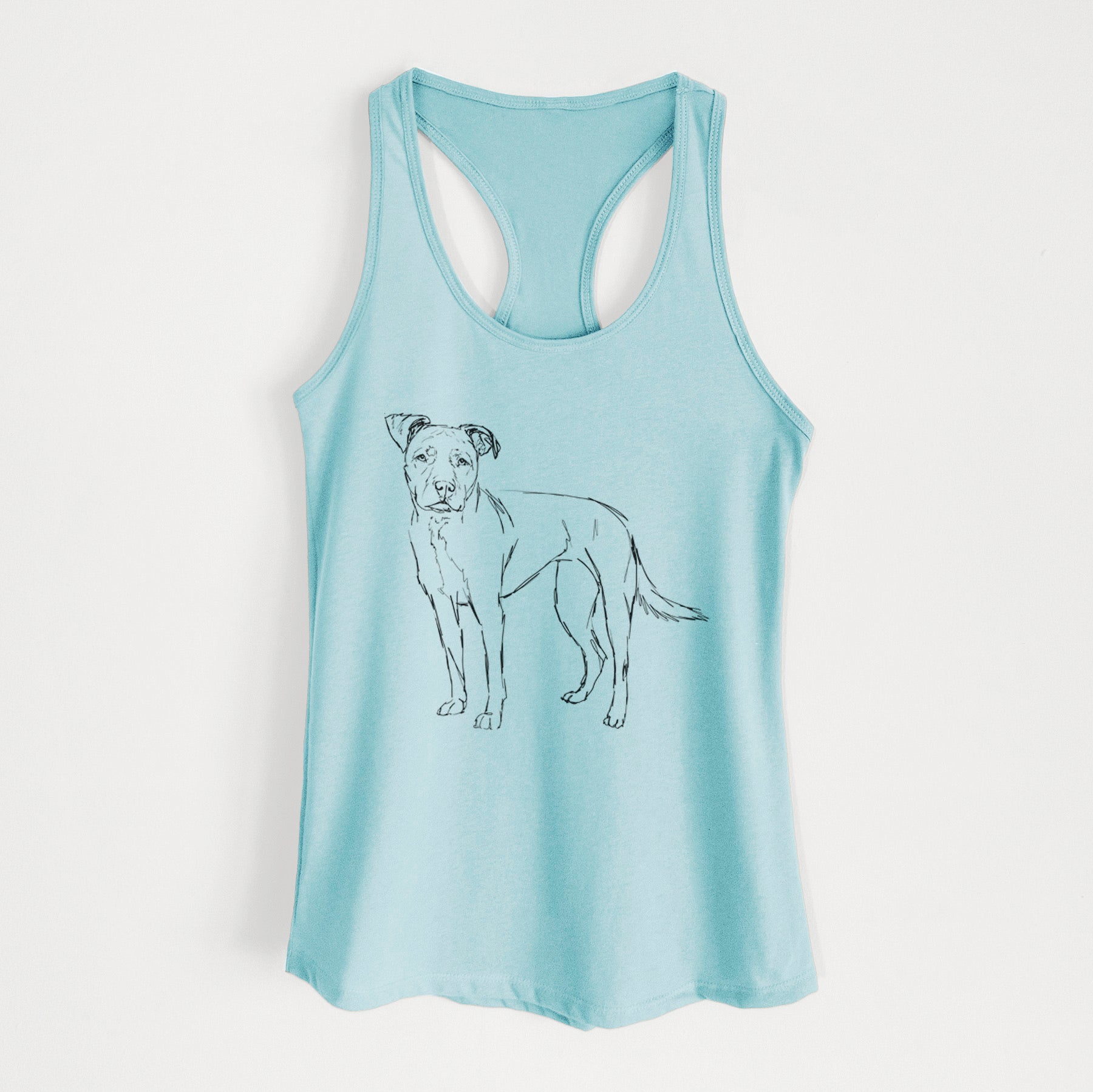 Doodled Mercy the American Staffordshire Terrier - Women's Racerback Tanktop