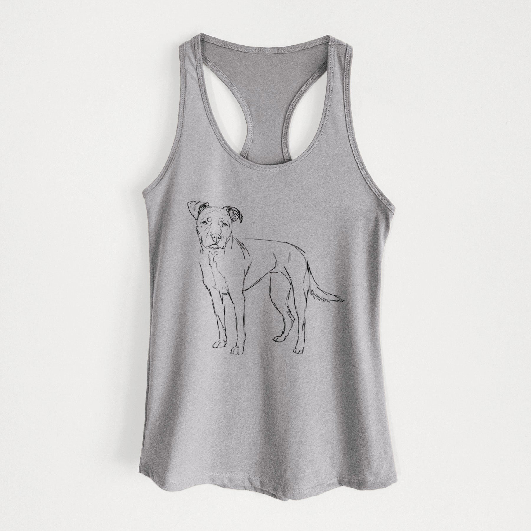 Doodled Mercy the American Staffordshire Terrier - Women's Racerback Tanktop