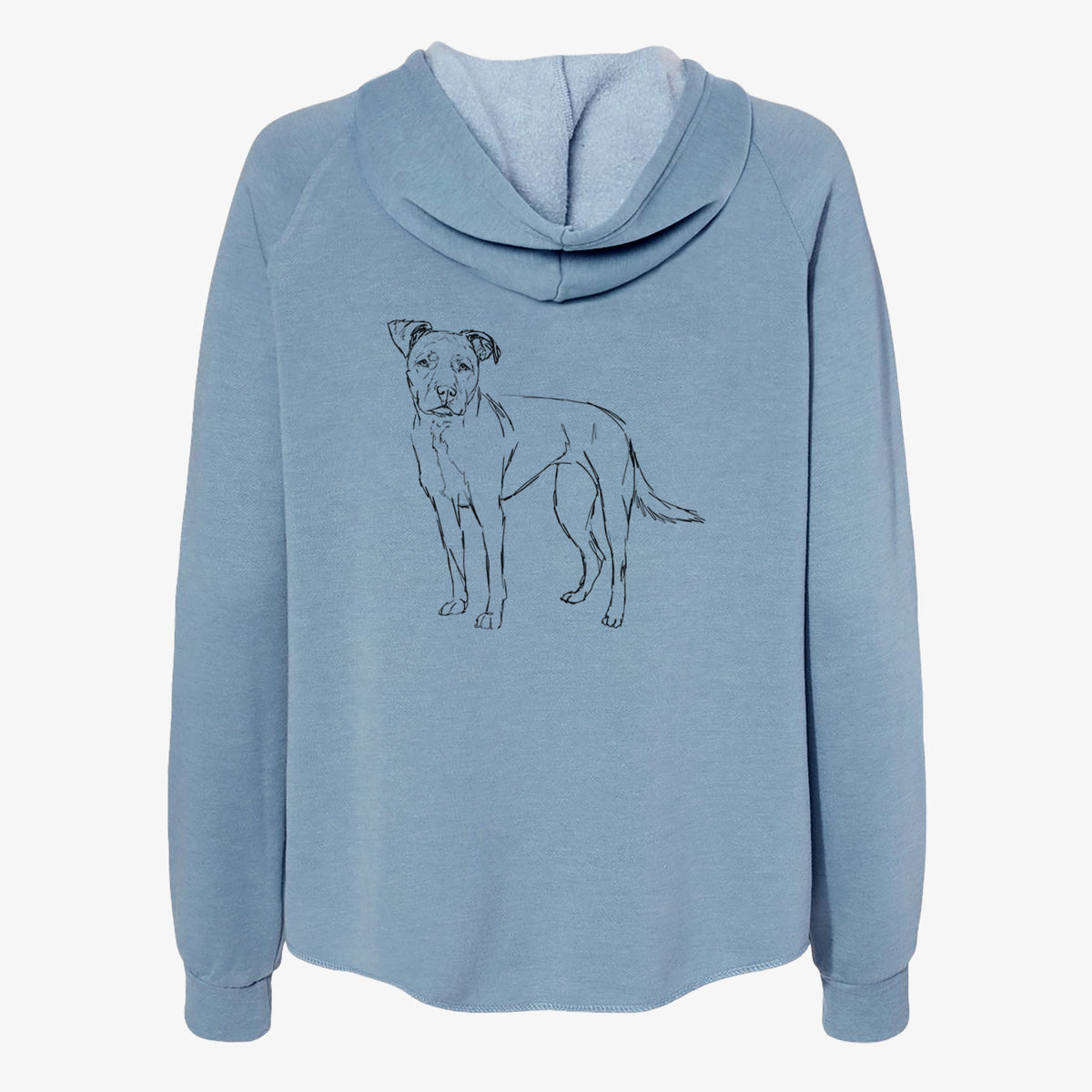 Doodled Mercy the American Staffordshire Terrier - Women's Cali Wave Zip-Up Sweatshirt