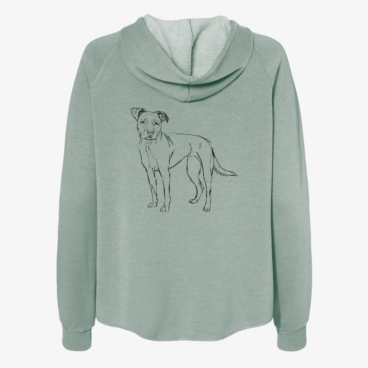Doodled Mercy the American Staffordshire Terrier - Women's Cali Wave Zip-Up Sweatshirt