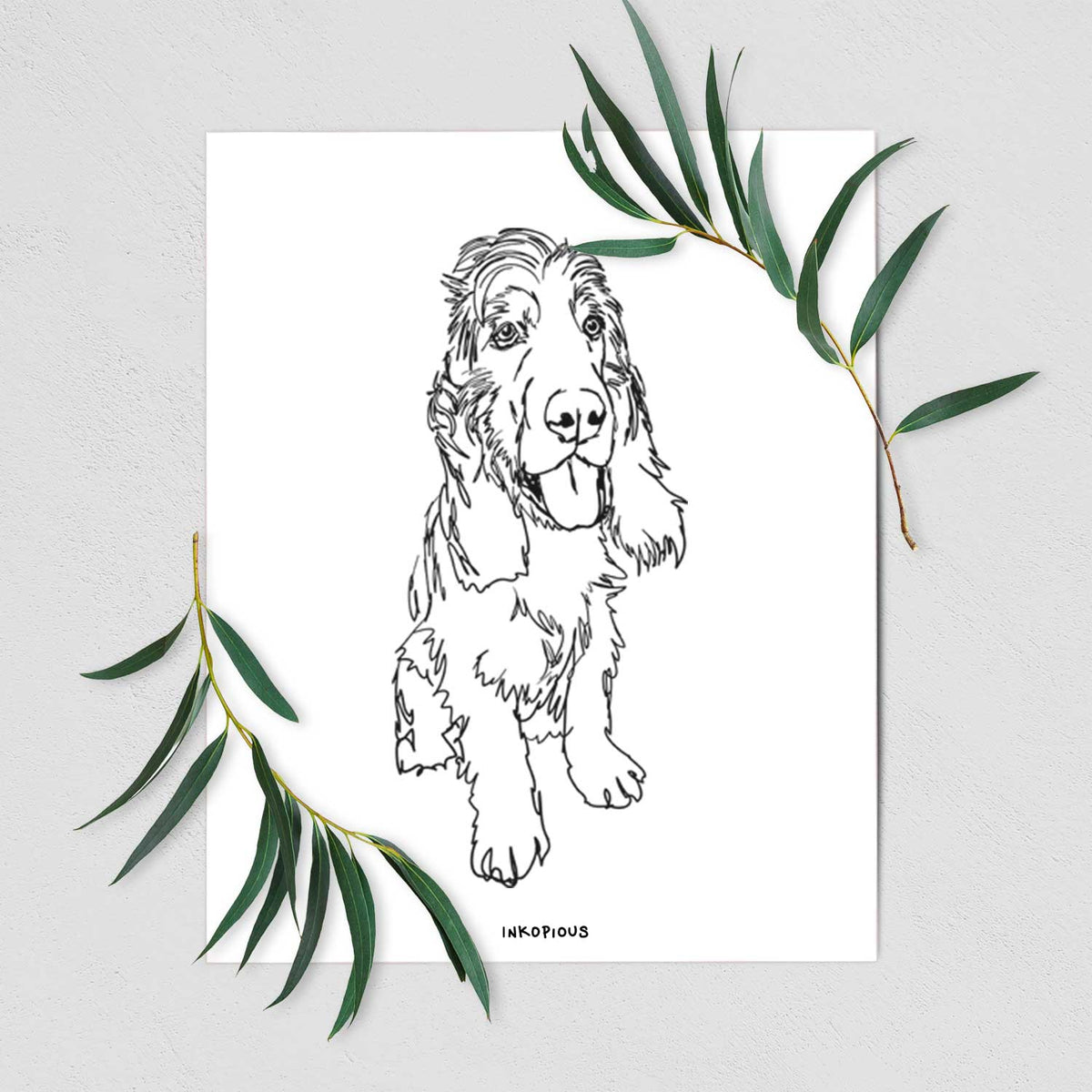 Doodled Merlin the Cocker Spaniel Art Print