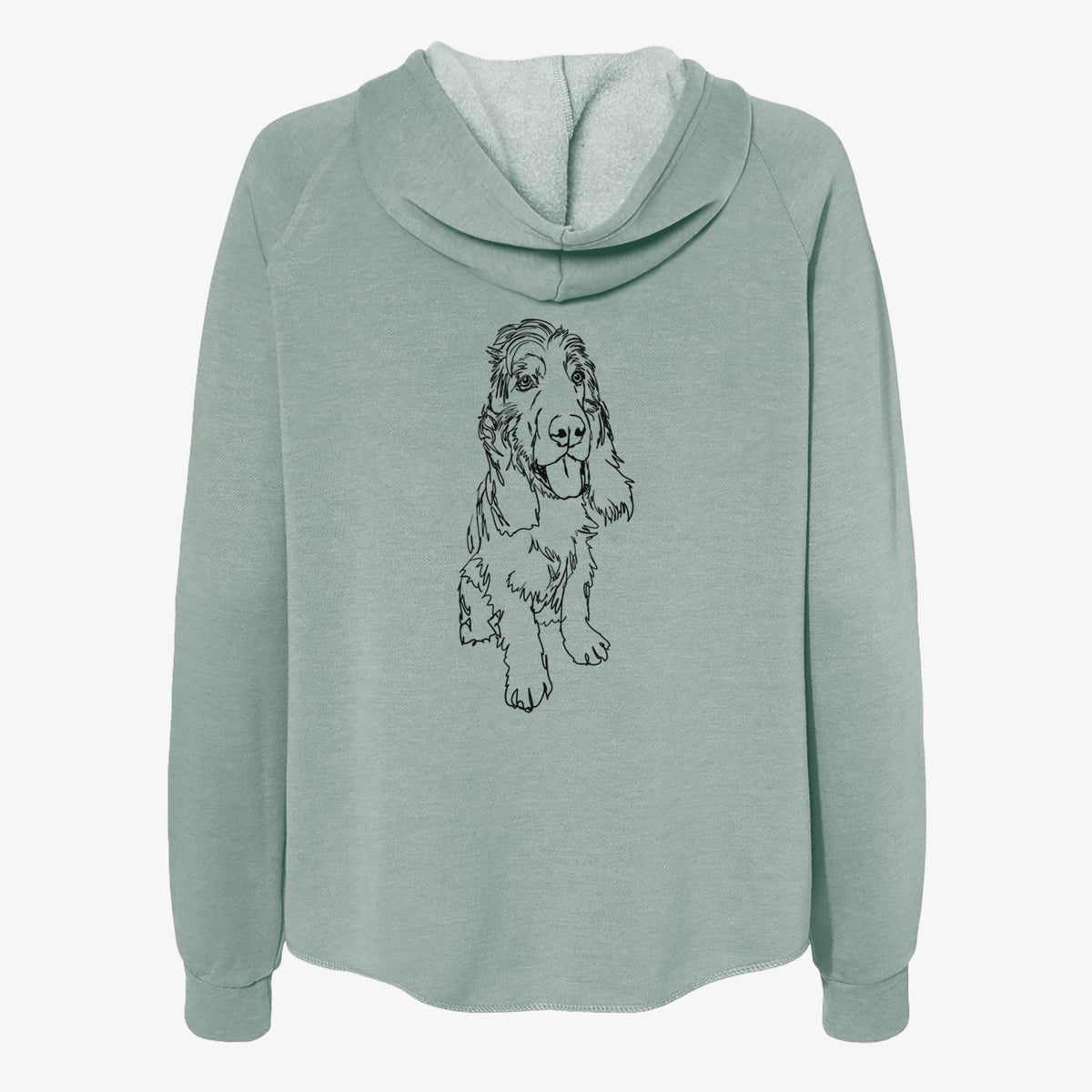 Doodled Merlin the Cocker Spaniel - Women's Cali Wave Zip-Up Sweatshirt
