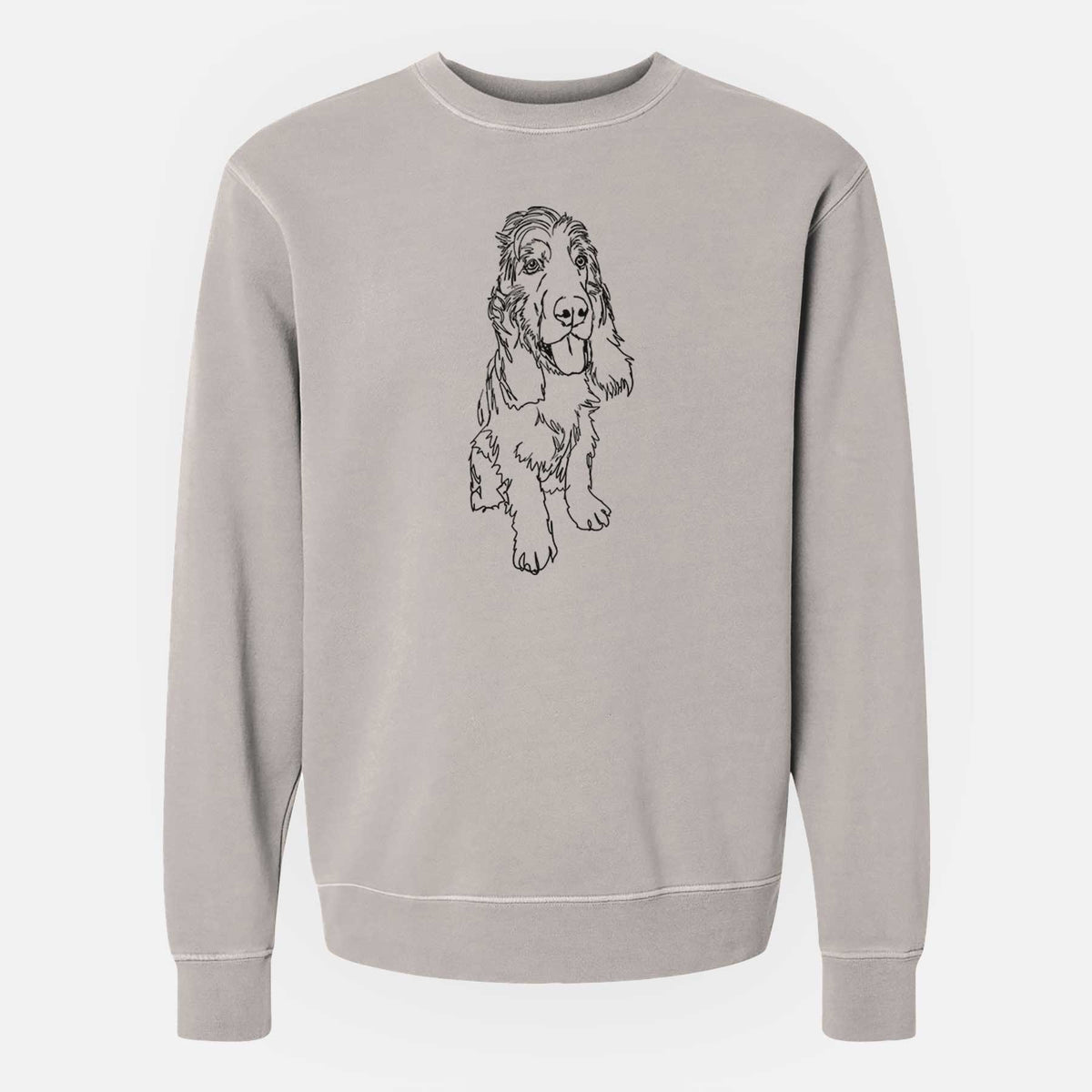 Doodled Merlin the Cocker Spaniel - Unisex Pigment Dyed Crew Sweatshirt