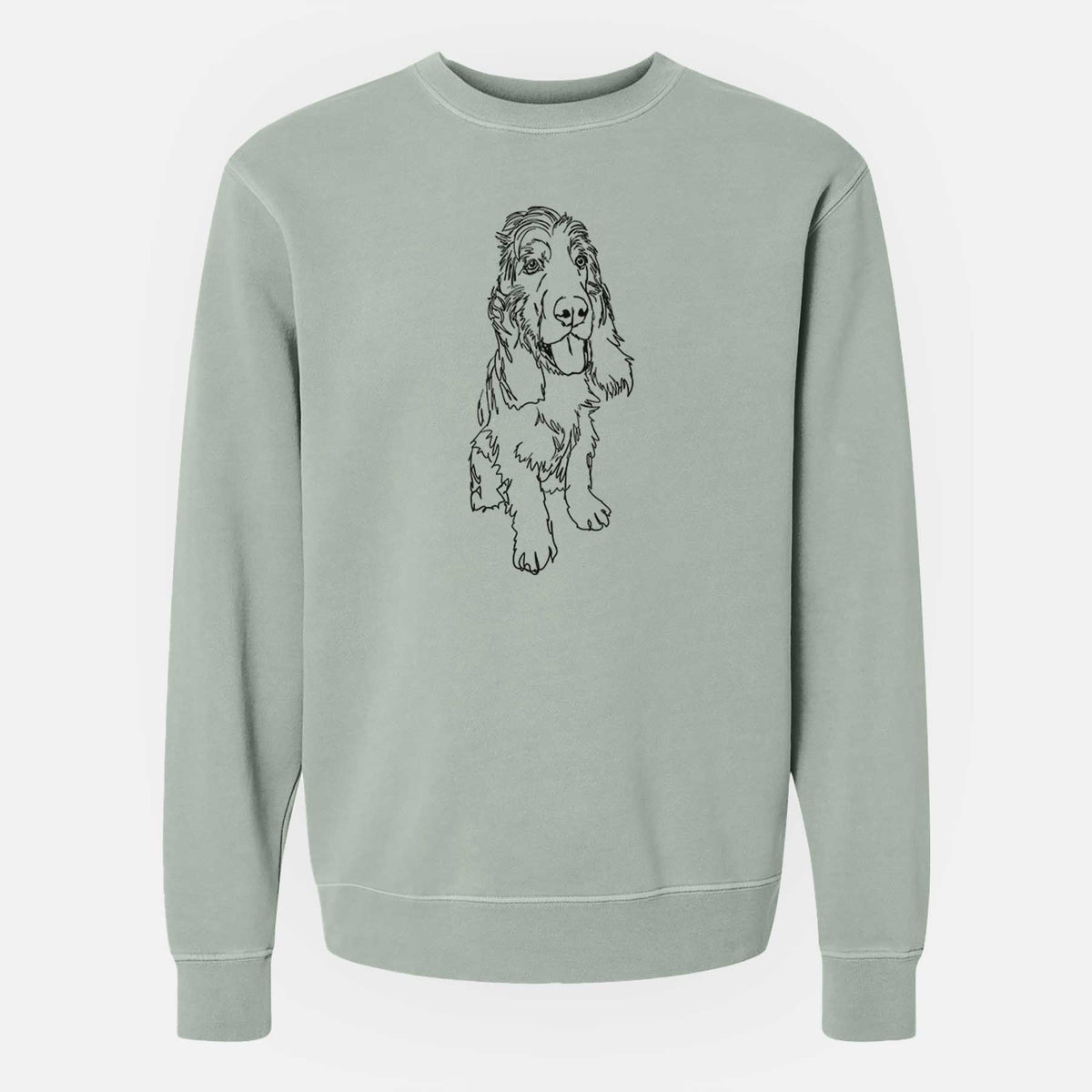 Doodled Merlin the Cocker Spaniel - Unisex Pigment Dyed Crew Sweatshirt
