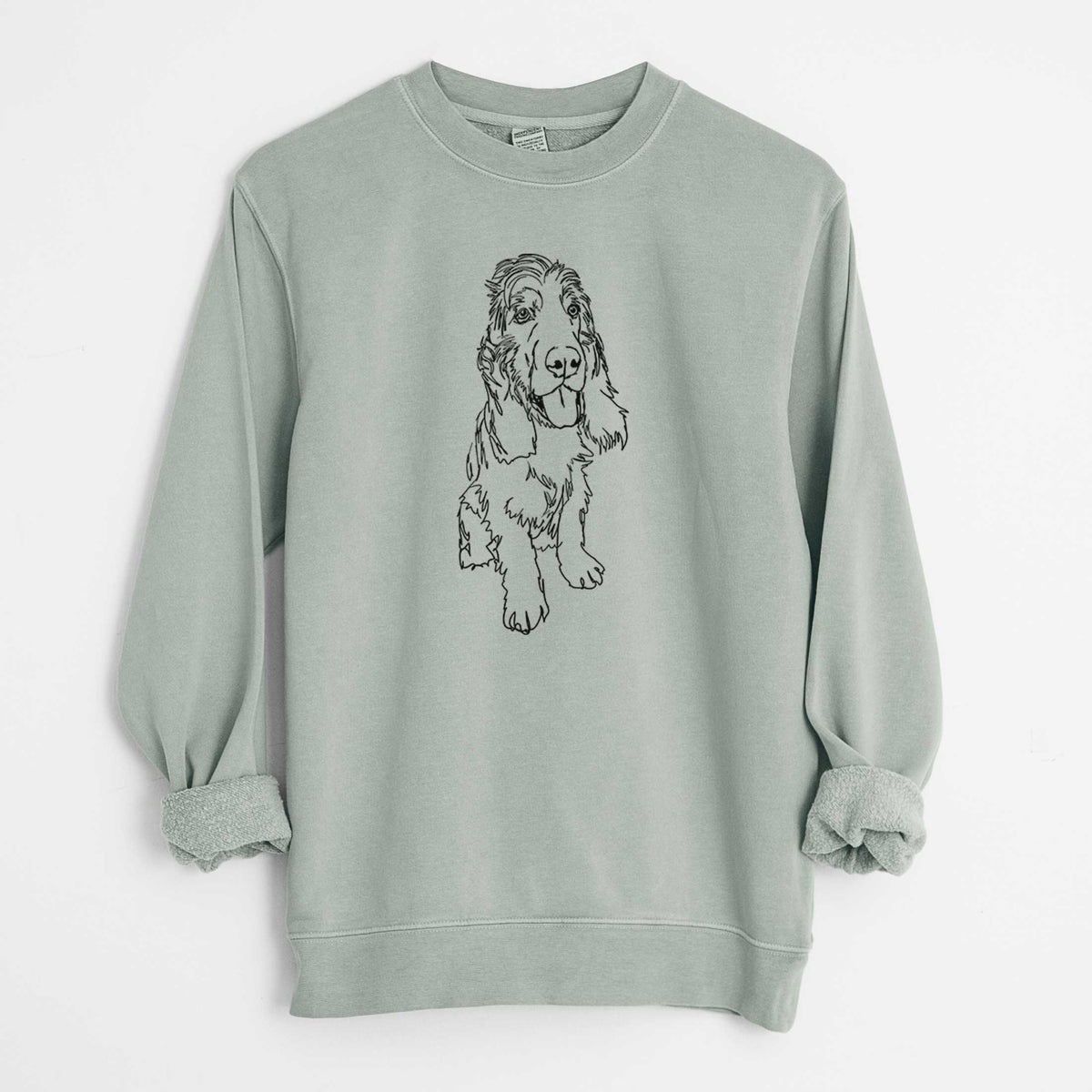 Doodled Merlin the Cocker Spaniel - Unisex Pigment Dyed Crew Sweatshirt