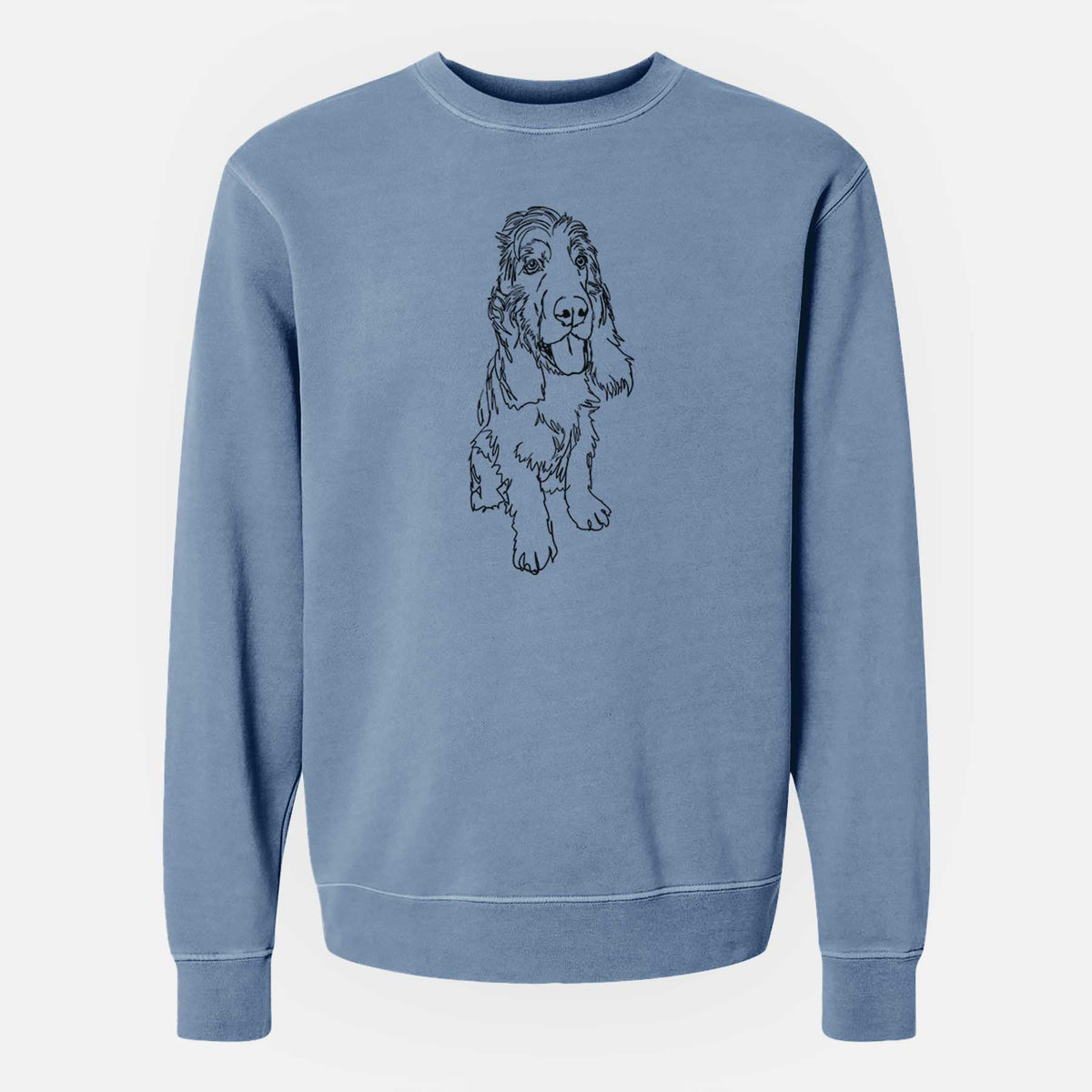 Doodled Merlin the Cocker Spaniel - Unisex Pigment Dyed Crew Sweatshirt