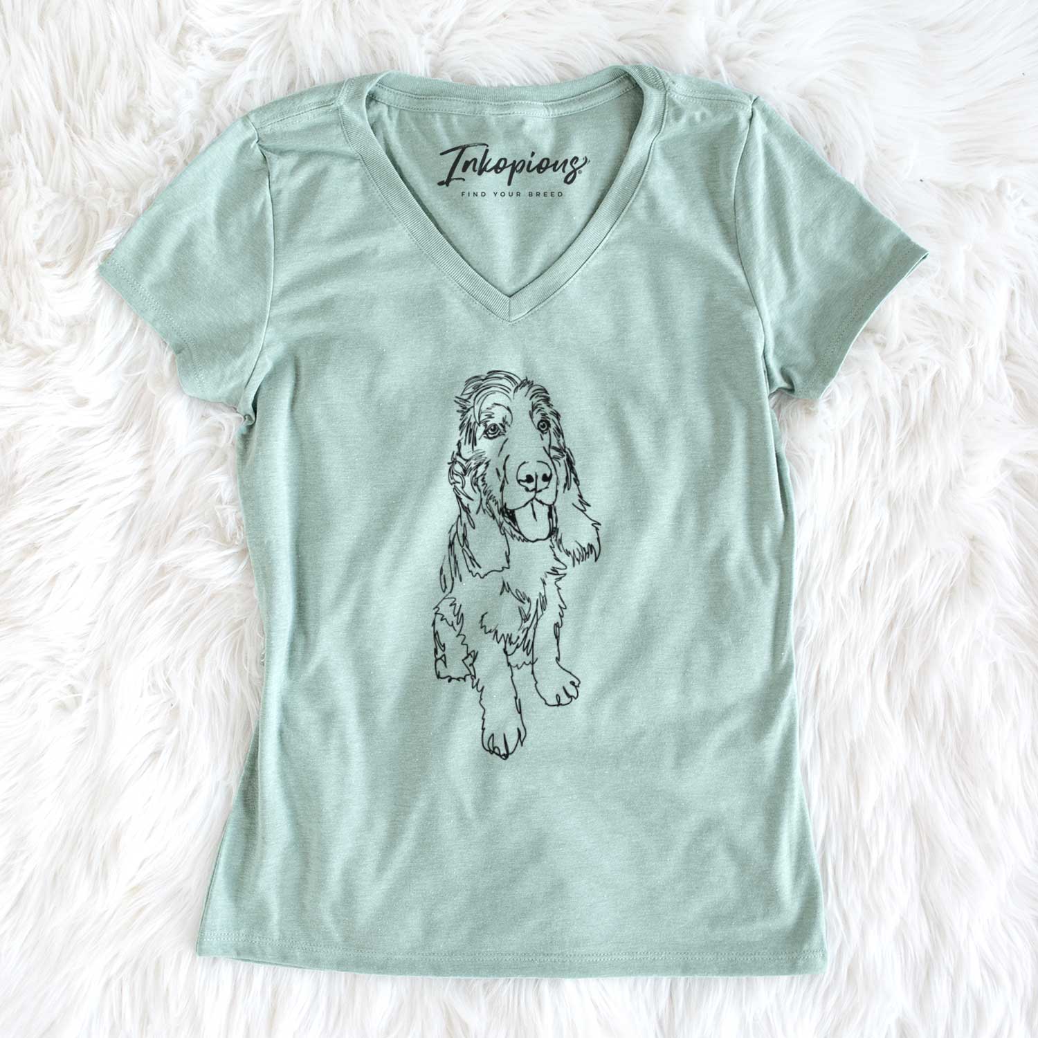 Doodled Merlin the Cocker Spaniel - Women's V-neck Shirt