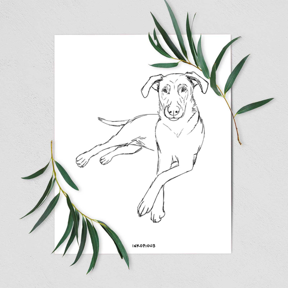 Doodled Miller the Lab Mix Art Print