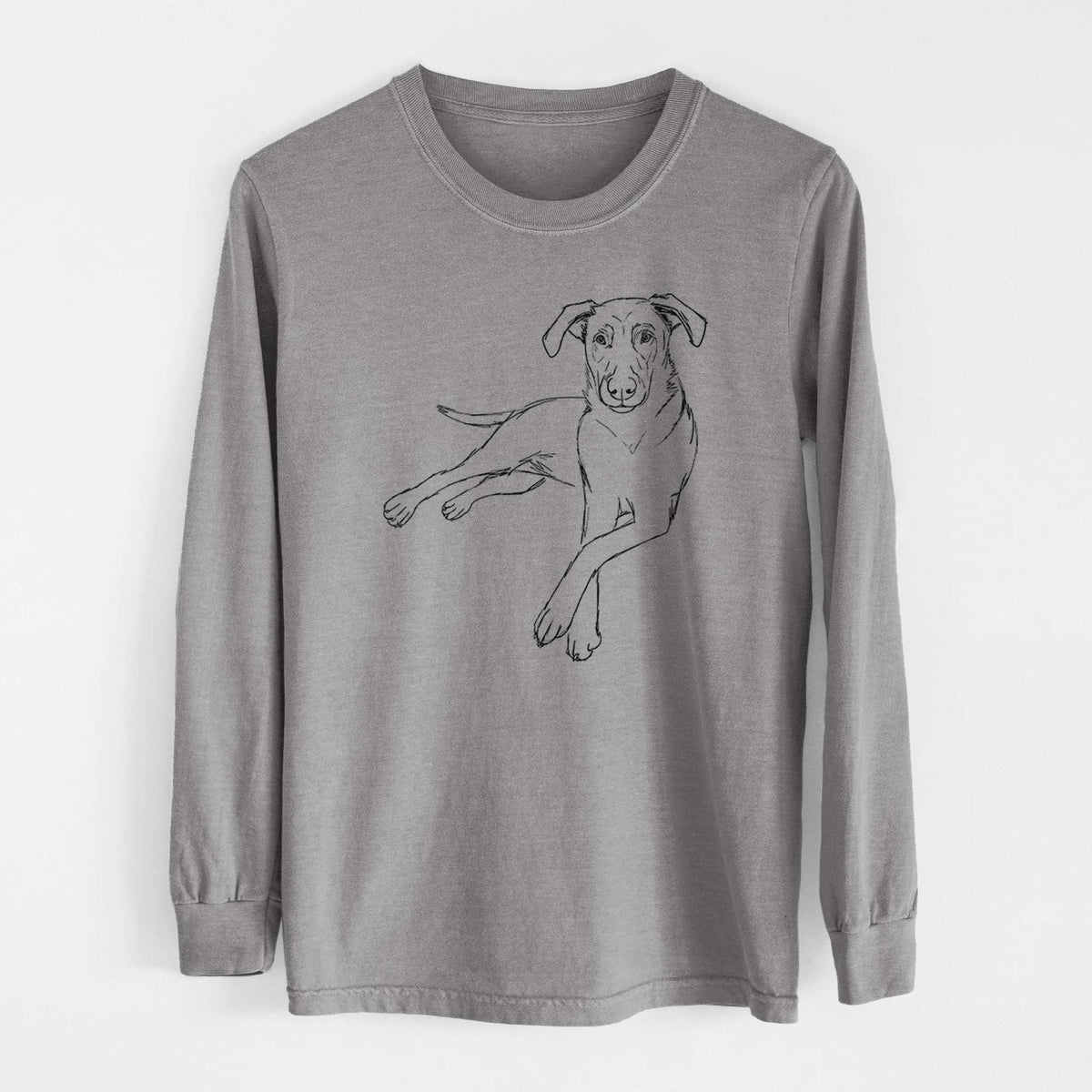 Doodled Miller the Lab Mix - Heavyweight 100% Cotton Long Sleeve