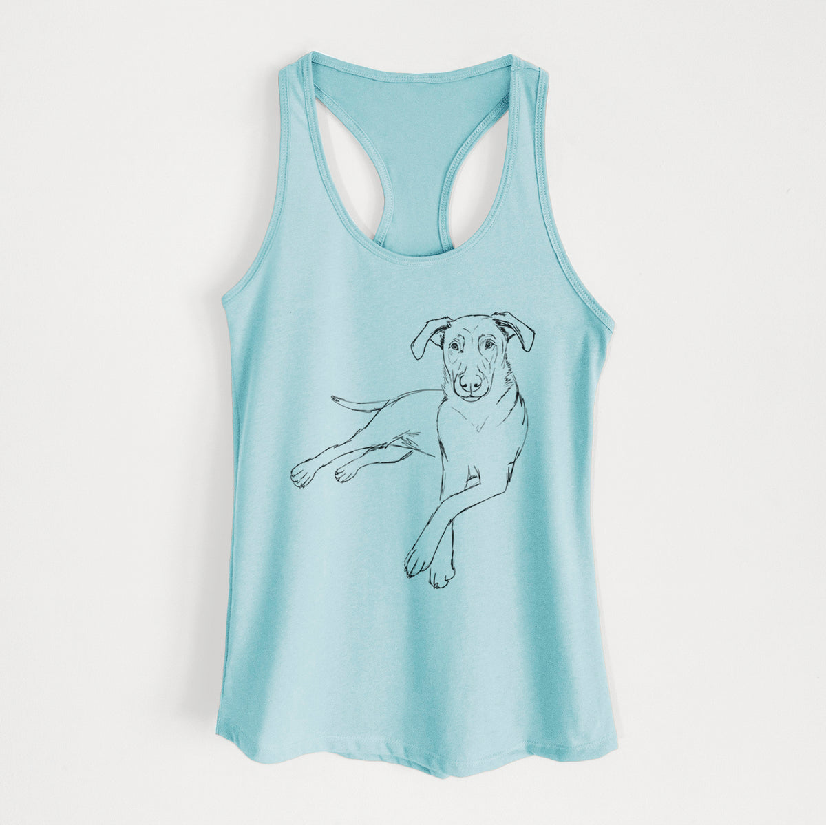 Doodled Miller the Lab Mix - Women&#39;s Racerback Tanktop