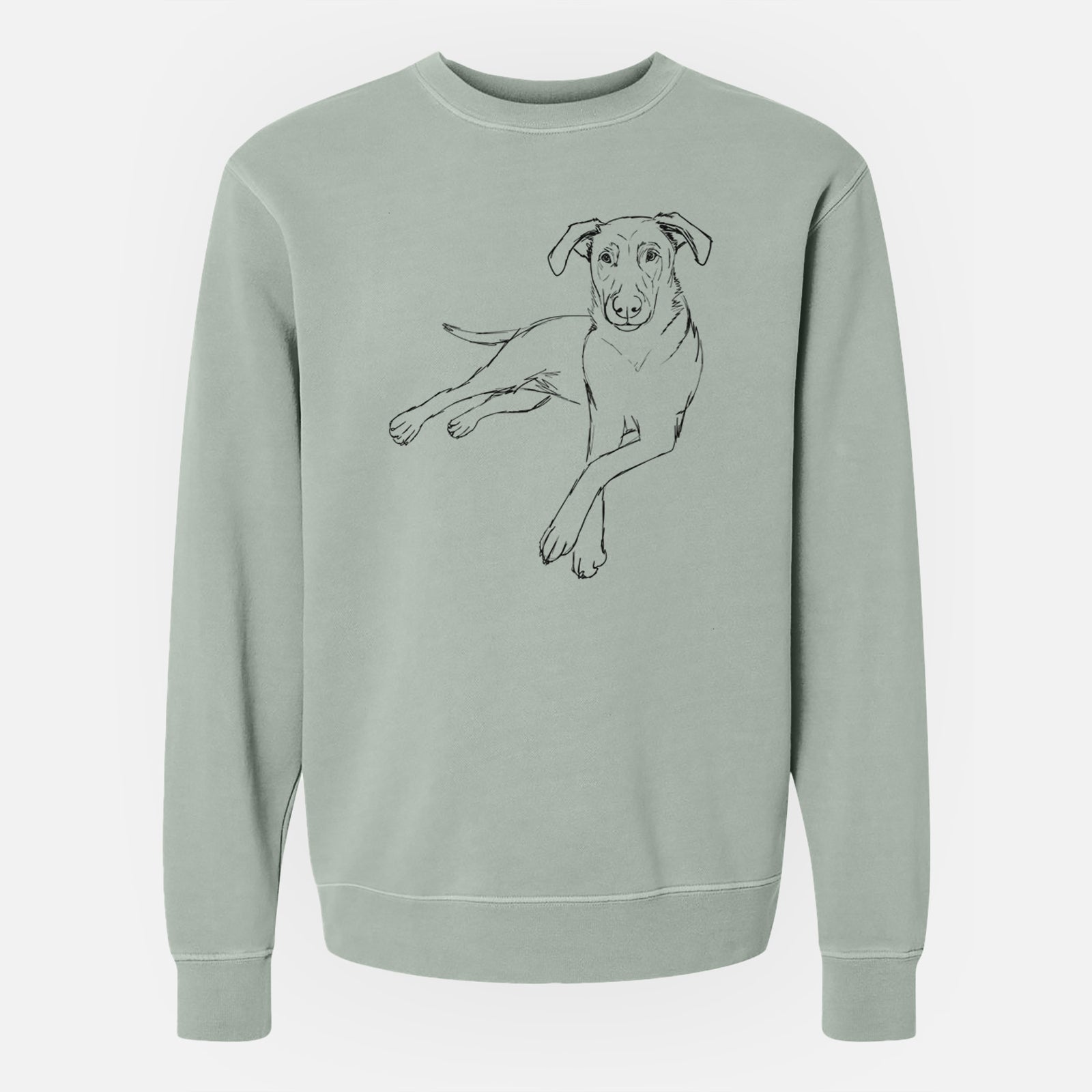 Doodled Miller the Lab Mix - Unisex Pigment Dyed Crew Sweatshirt