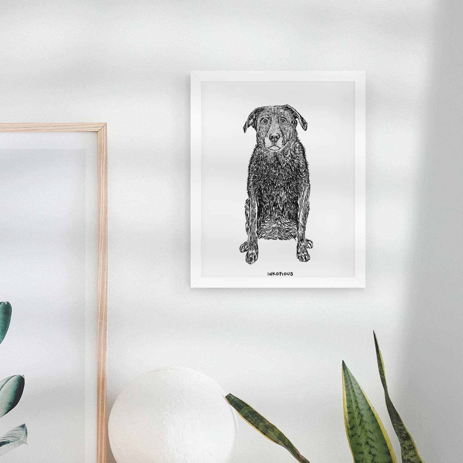 Doodled Millie the Black Lab Art Print