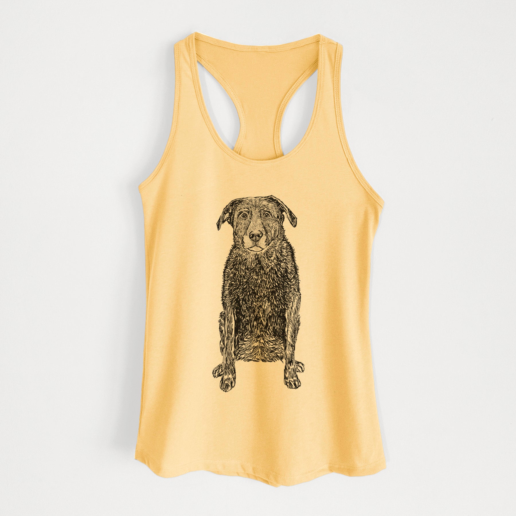 Doodled Millie the Black Lab - Women's Racerback Tanktop