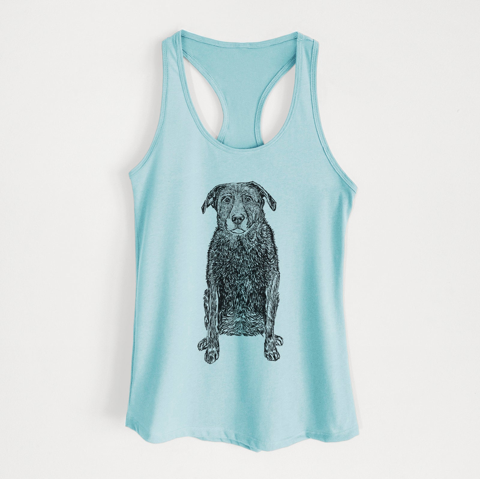 Doodled Millie the Black Lab - Women's Racerback Tanktop