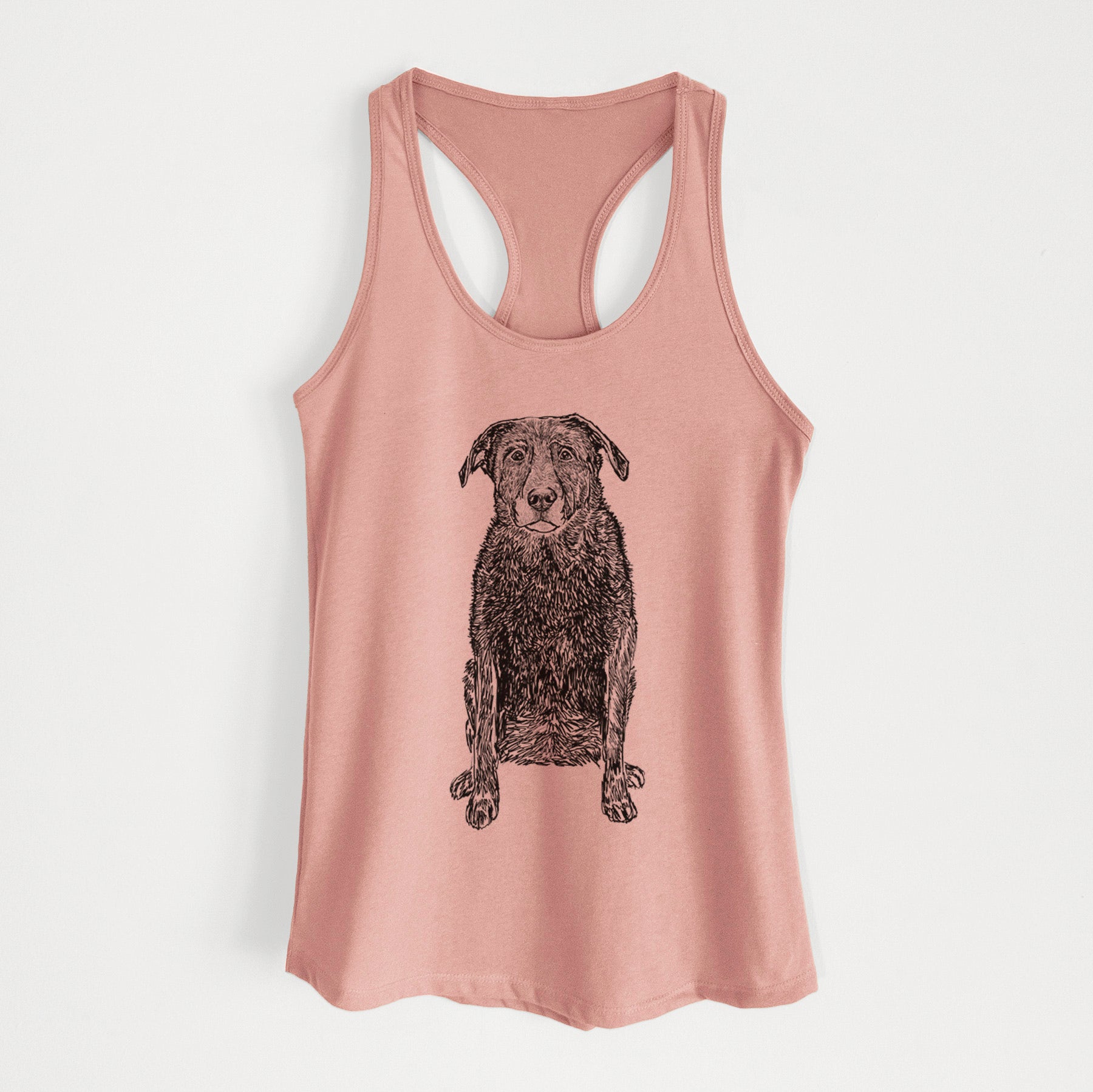 Doodled Millie the Black Lab - Women's Racerback Tanktop