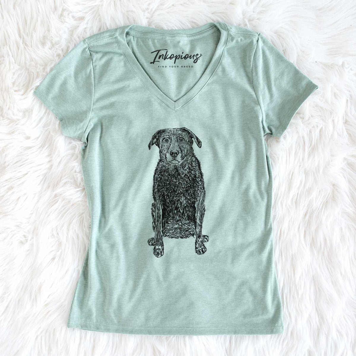 Doodled Millie the Black Lab - Women&#39;s V-neck Shirt