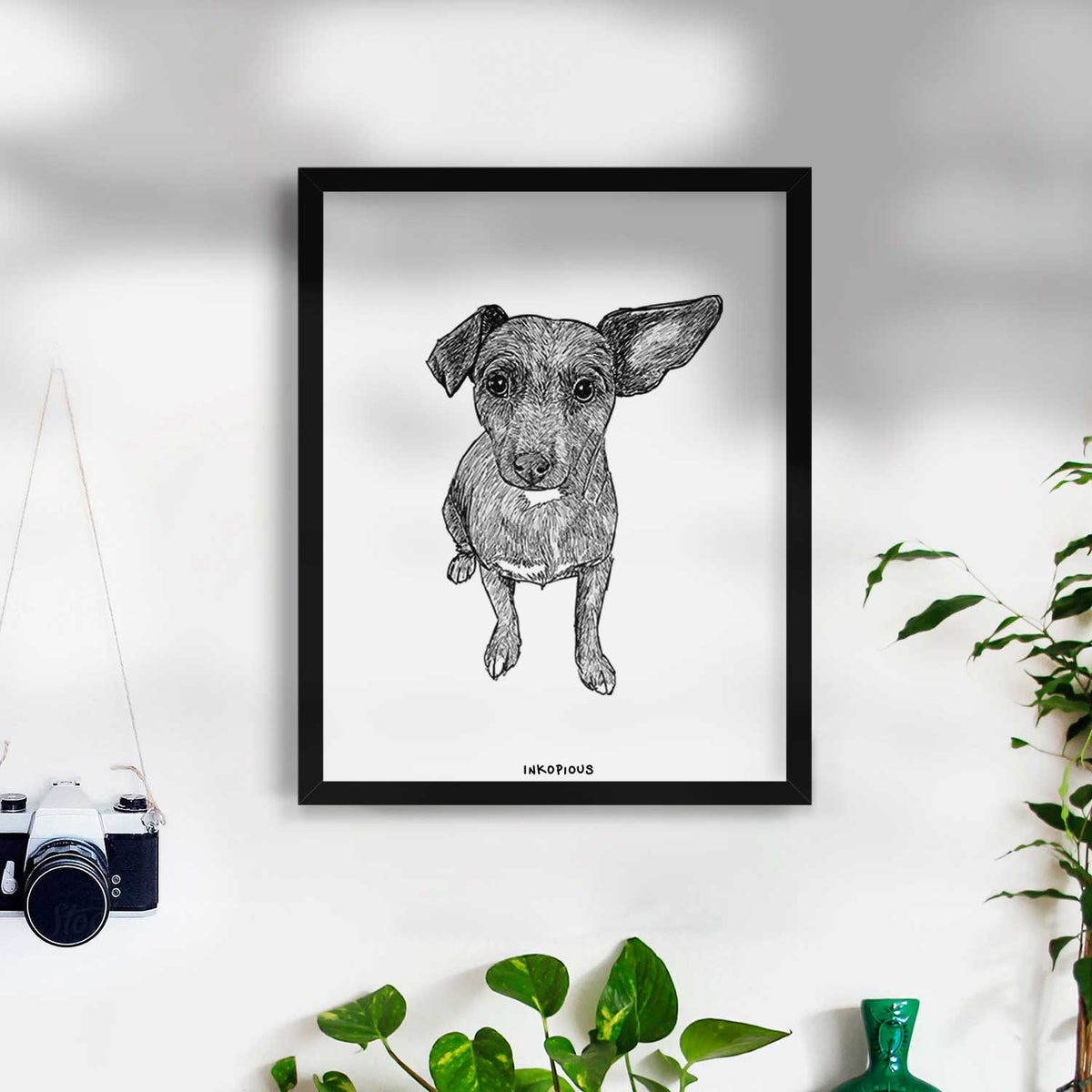 Doodled Millie the Chiweenie Mix Art Print