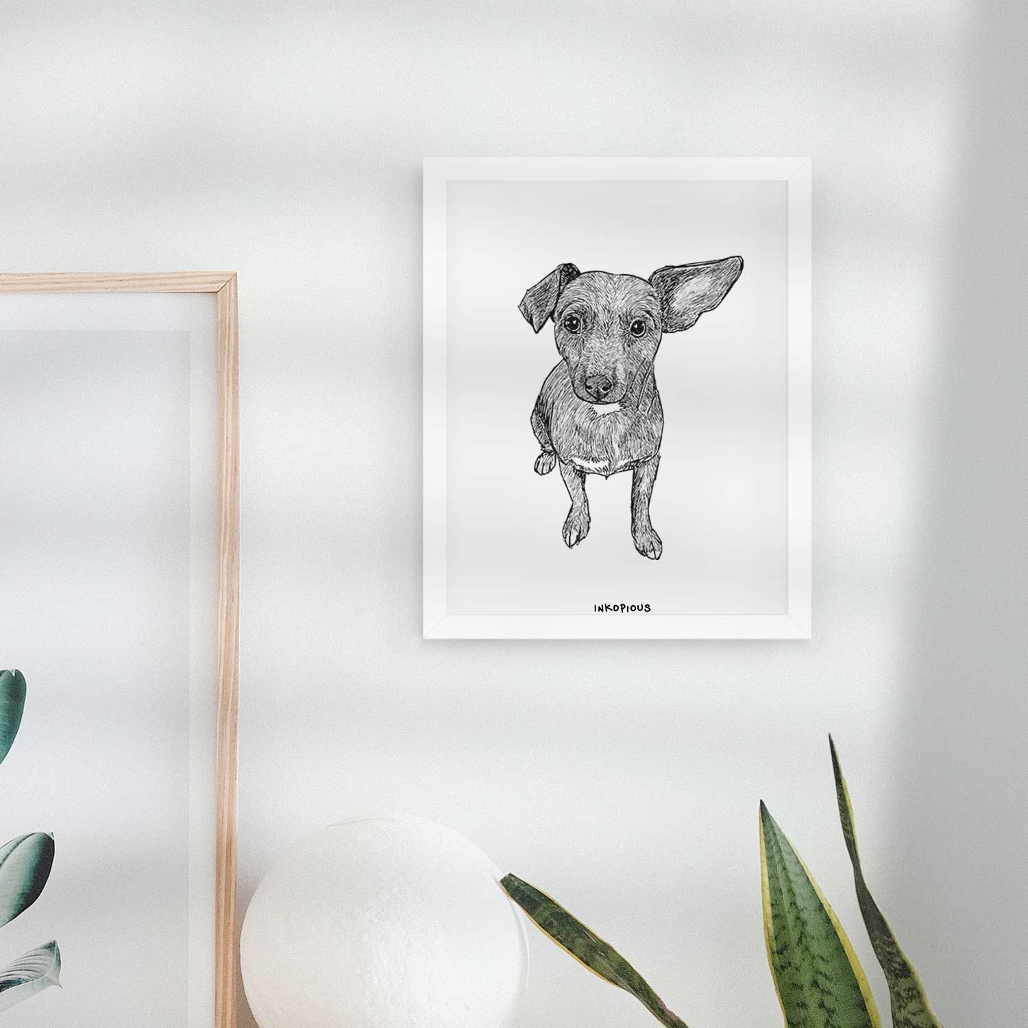 Doodled Millie the Chiweenie Mix Art Print