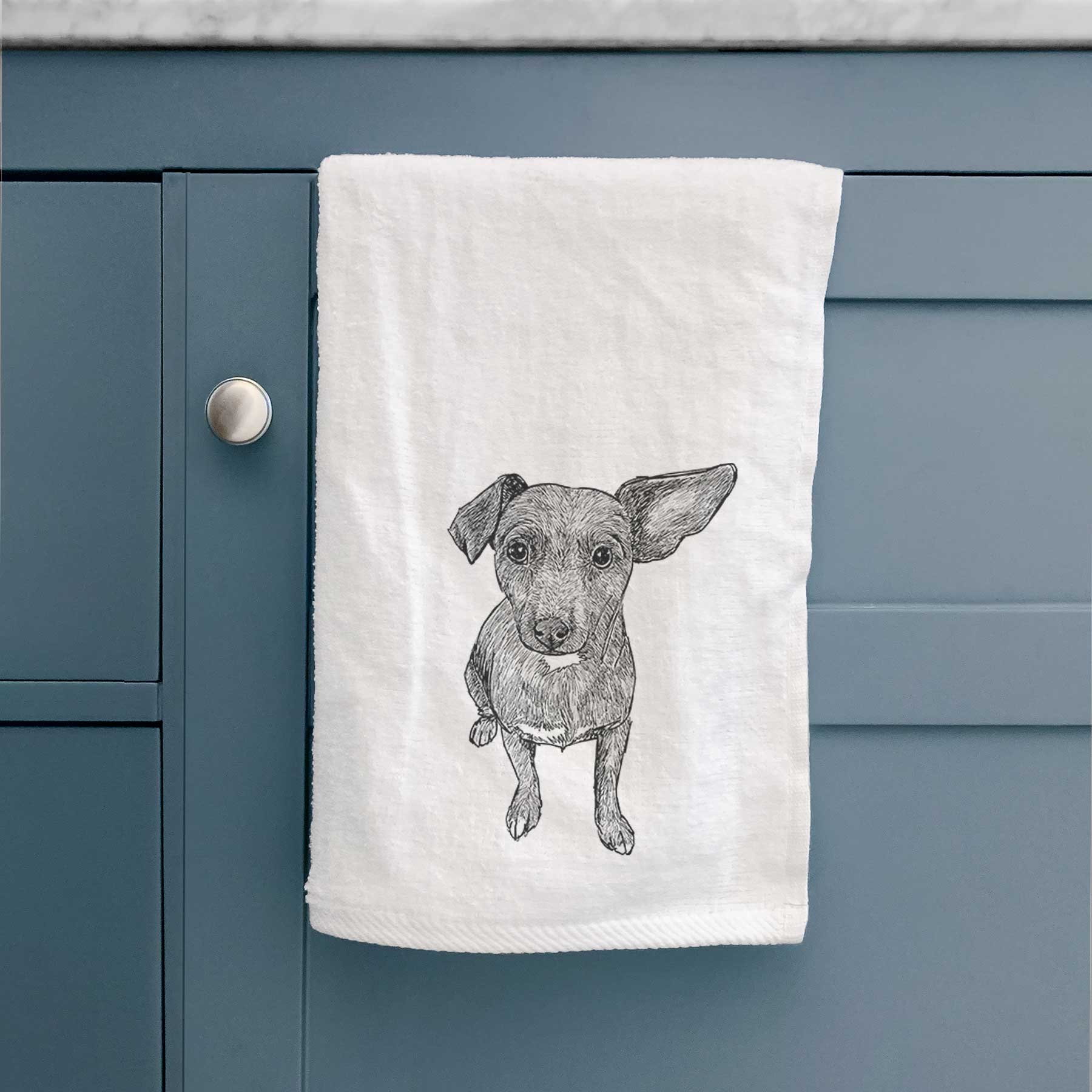 Doodled Millie the Chiweenie Mix Decorative Hand Towel