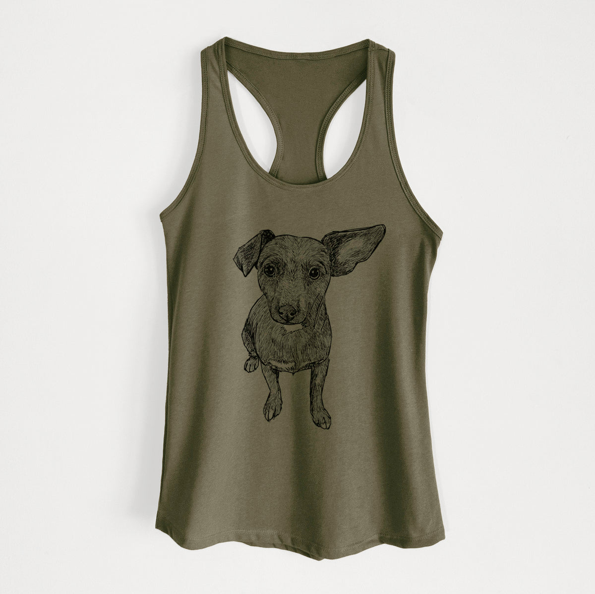 Doodled Millie the Chiweenie Mix - Women's Racerback Tanktop